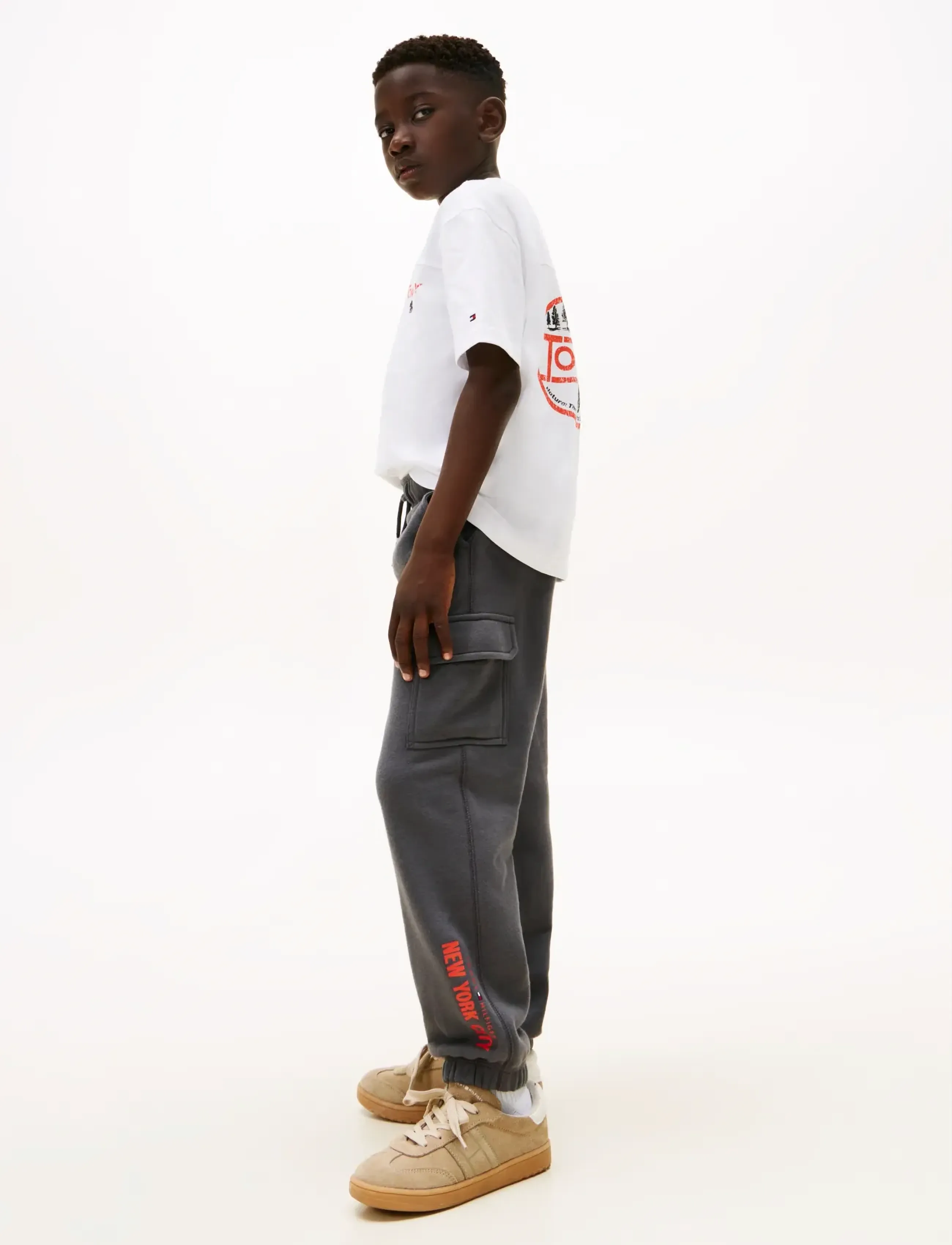Tommy Hilfiger - NYC PRINT CARGO SWEATPANTS - cargobukser - washed black - 3