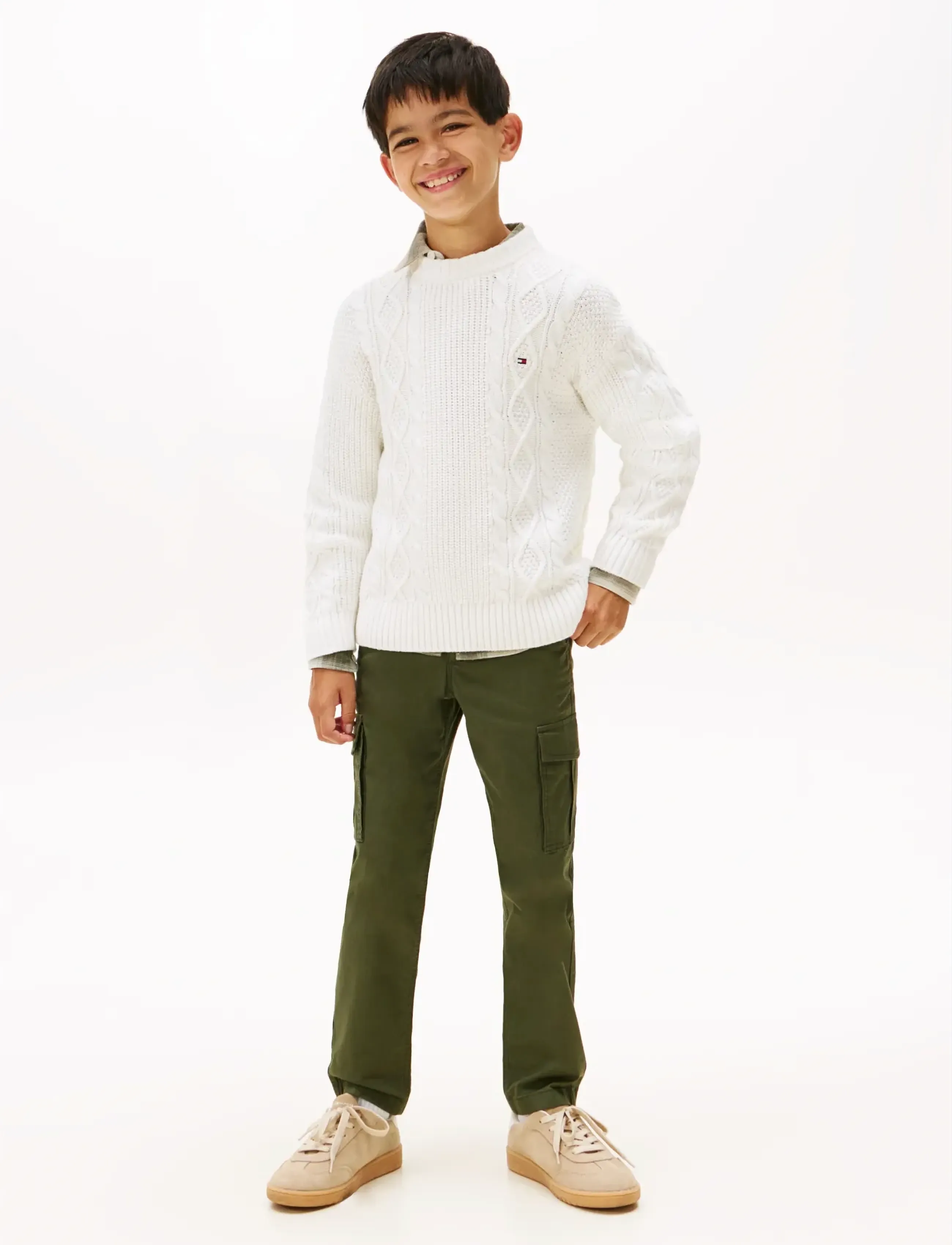 Tommy Hilfiger - COTTON CABLE MIX GRAPHIC SWEATER - trøjer - ivory silk - 3