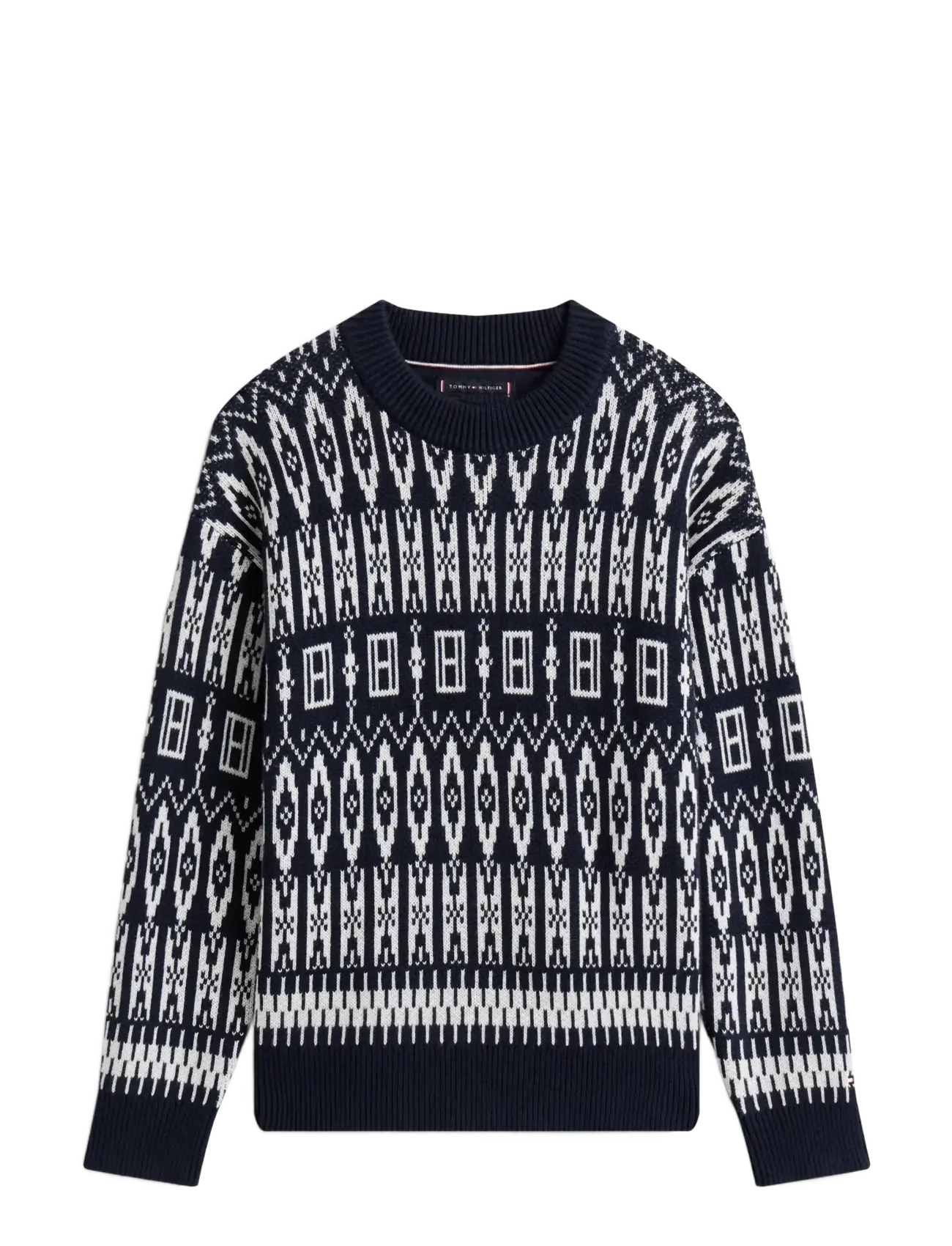 Tommy Hilfiger FAIRISLE C-NECK SWEATER - Strik - AOP FAIRISLE / navy