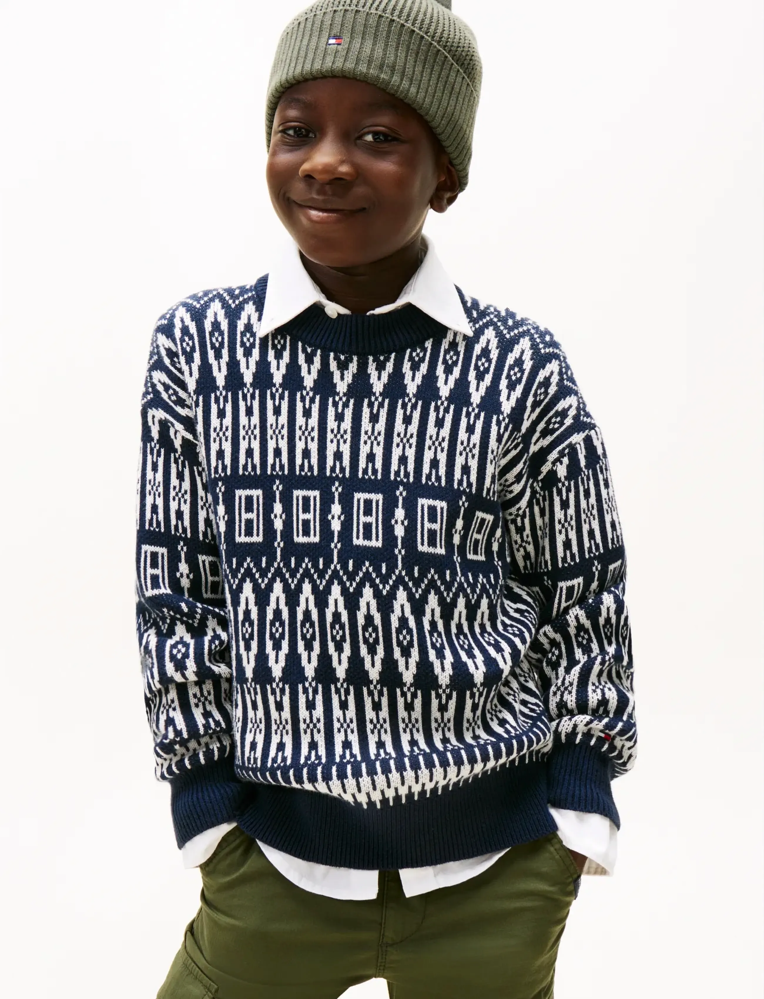 Tommy Hilfiger FAIRISLE C-NECK SWEATER - Tøj - AOP FAIRISLE / navy