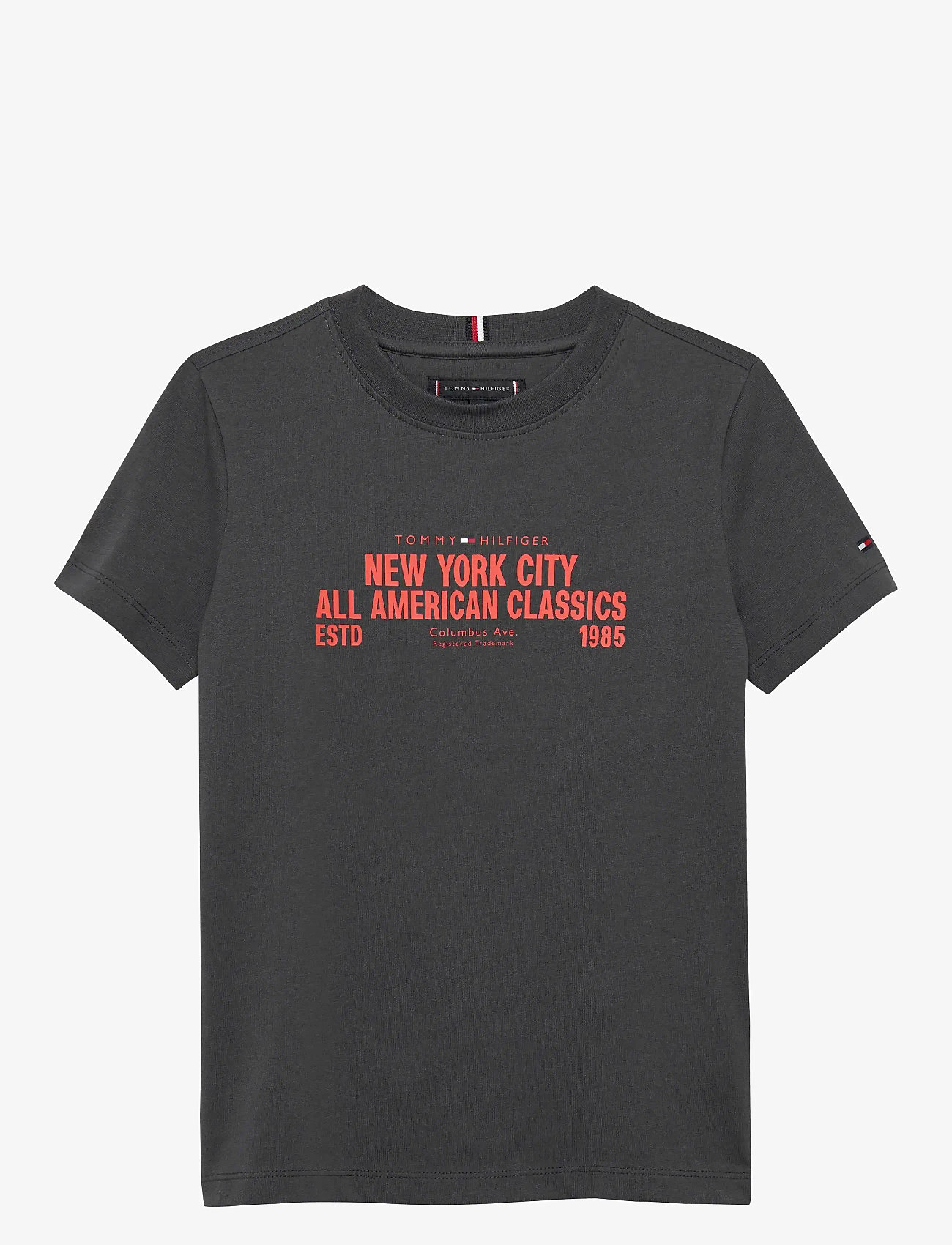 Tommy Hilfiger - NYC PRINT GRAPHIC TEE SS - kortärmade t-shirts - washed black - 1