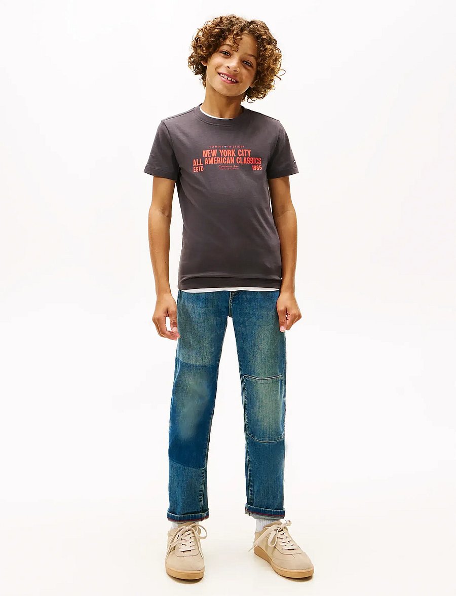 Tommy Hilfiger - NYC PRINT GRAPHIC TEE SS - kortærmede t-shirts - washed black - 3