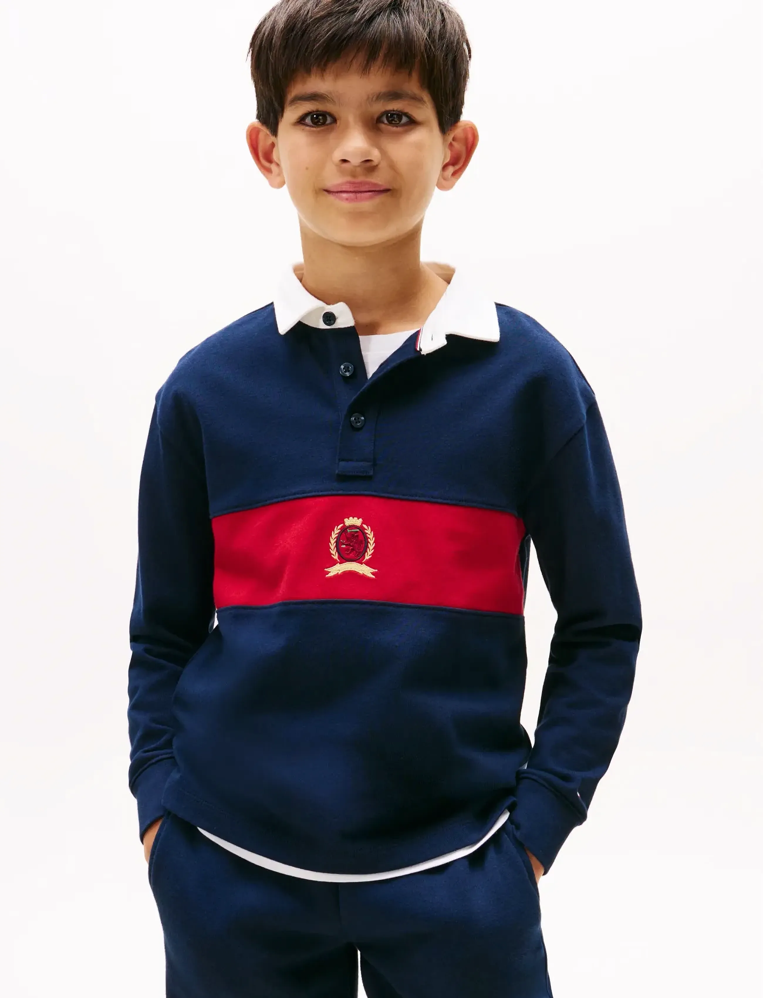 Tommy Hilfiger CREST GRAPHIC POLO LS - Overdele - DARK NIGHT NAVY / navy