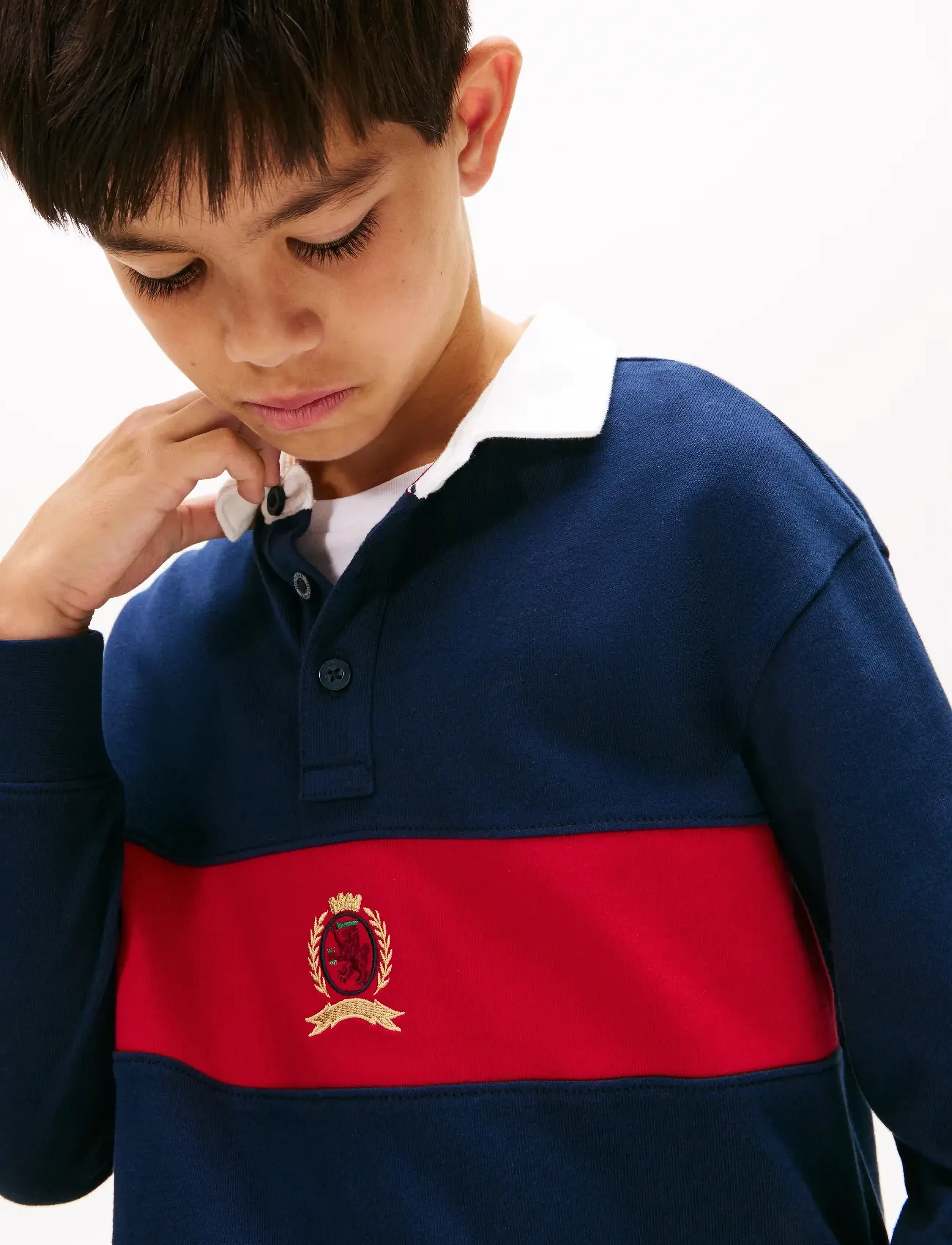 Tommy Hilfiger - CREST GRAPHIC POLO LS - langærmede poloer - dark night navy - 4