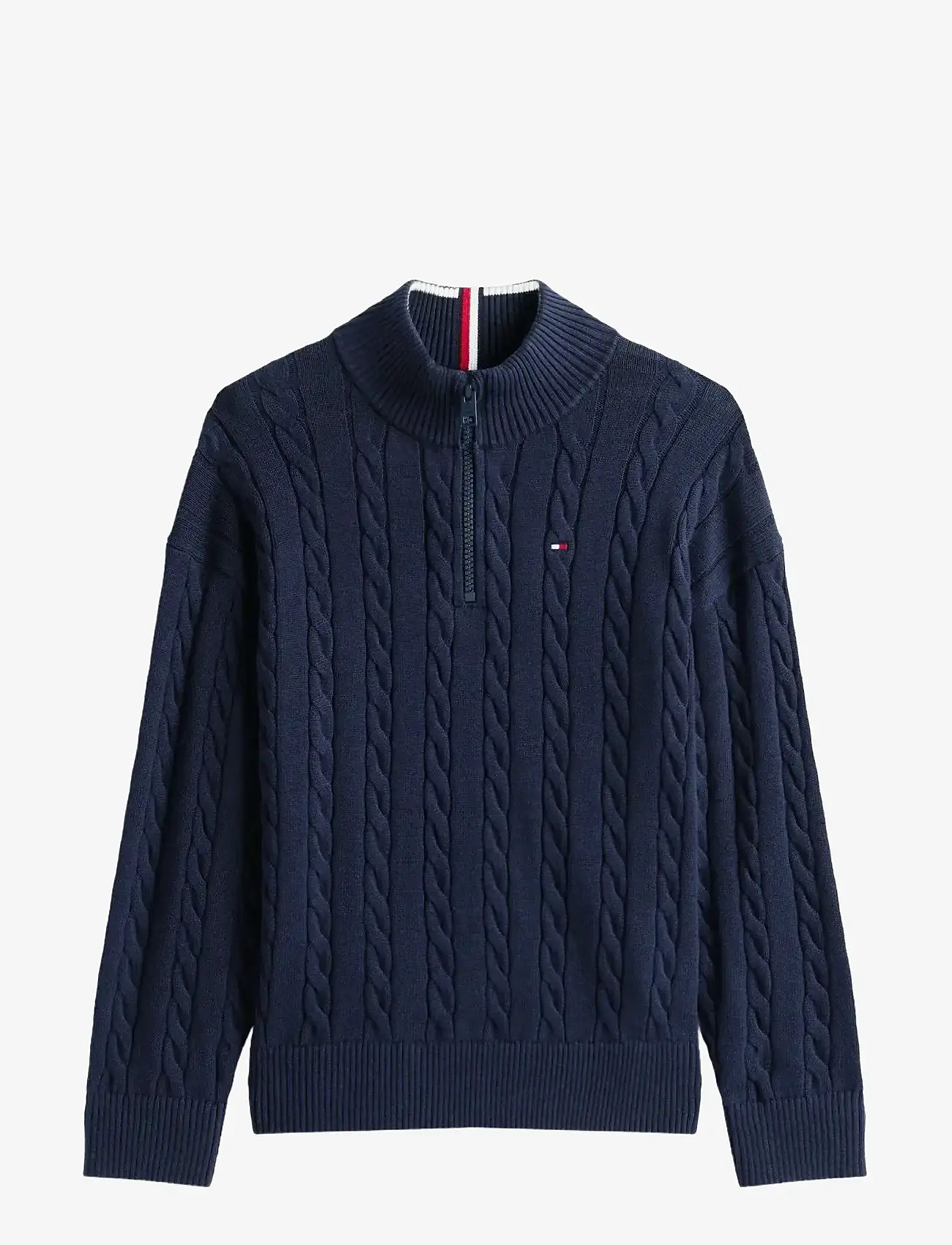 Tommy Hilfiger - COTTON CABLE HALF ZIP SWEATER - jumpers - dark night navy - 1