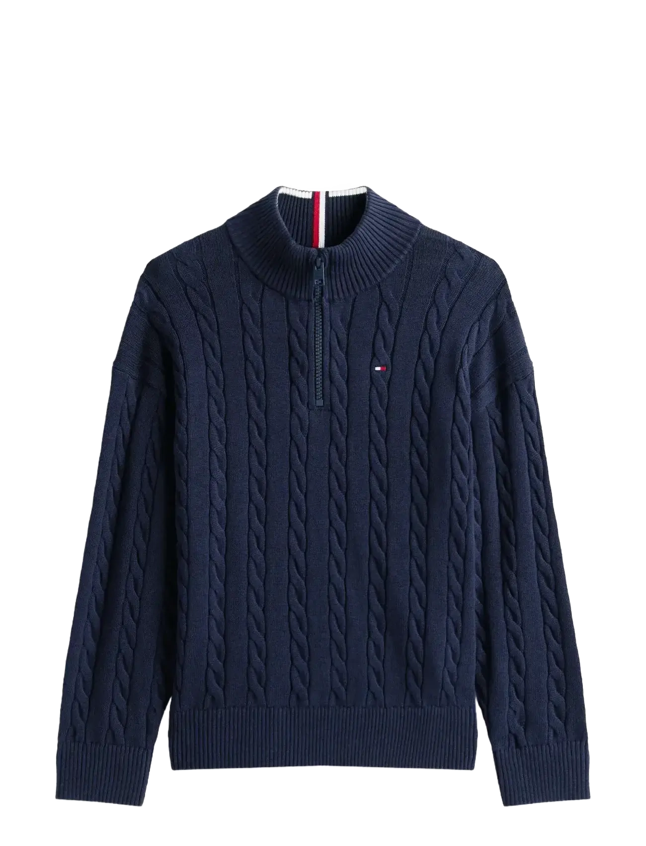 Tommy Hilfiger COTTON CABLE HALF ZIP SWEATER - Pullover - DARK NIGHT NAVY / navy