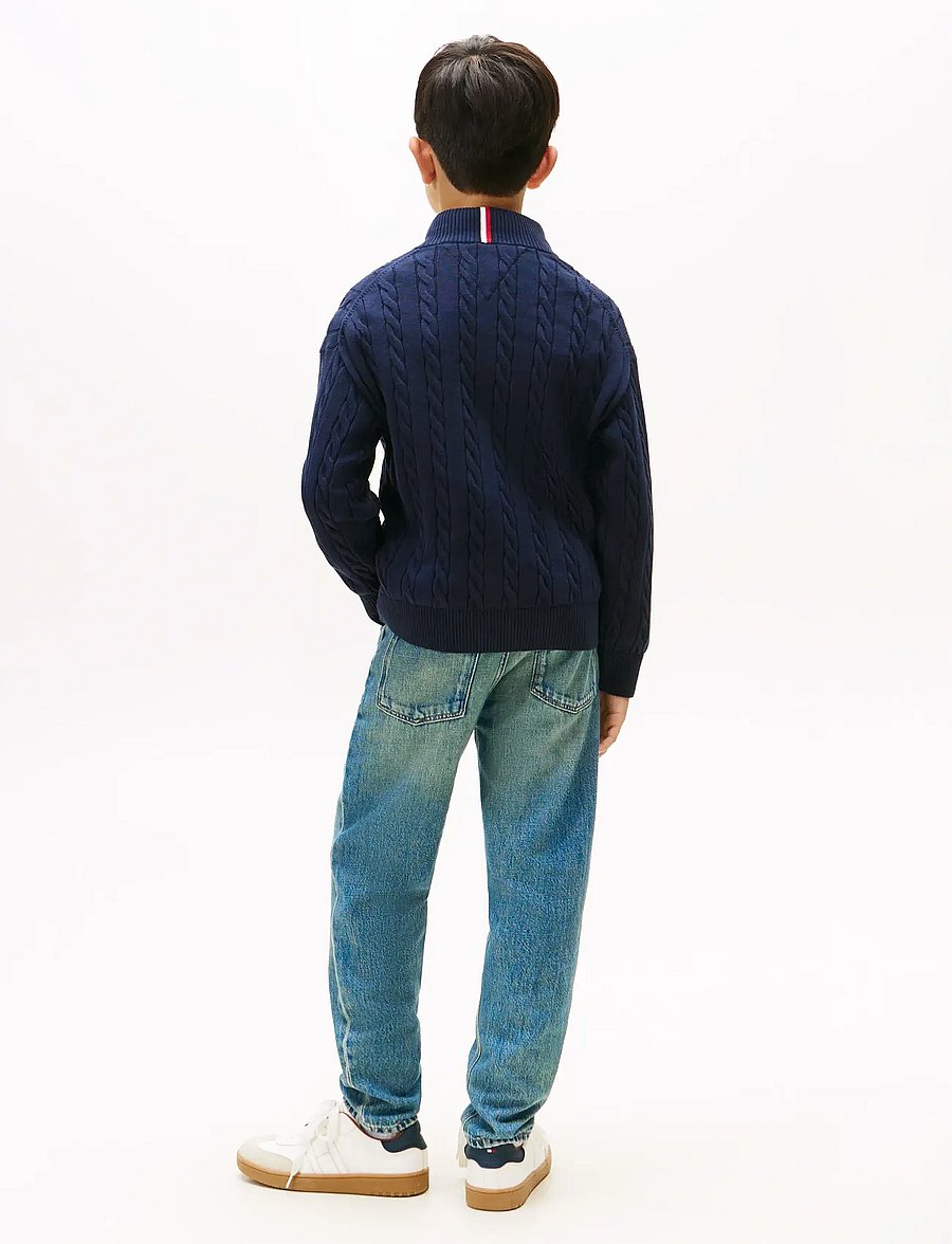 Tommy Hilfiger - COTTON CABLE HALF ZIP SWEATER - pullover - dark night navy - 3