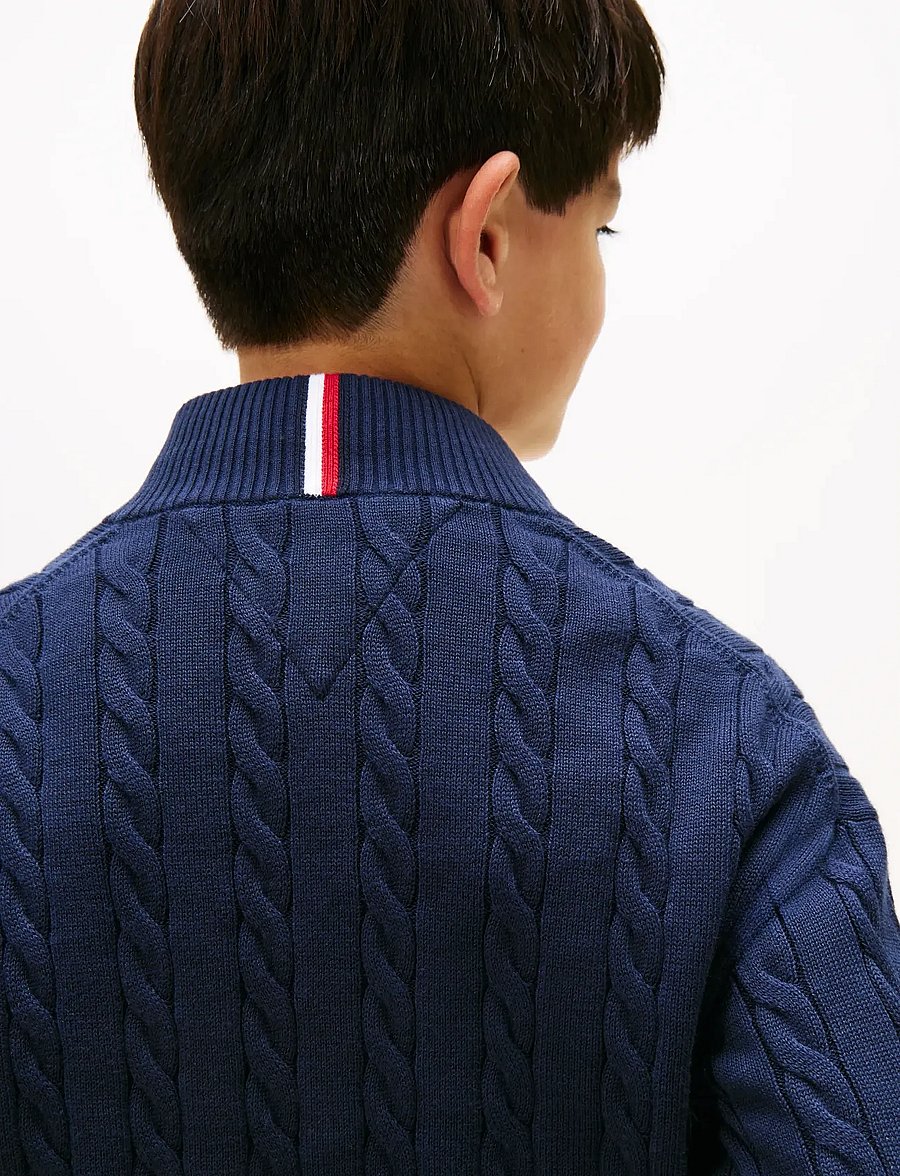 Tommy Hilfiger - COTTON CABLE HALF ZIP SWEATER - pullover - dark night navy - 4