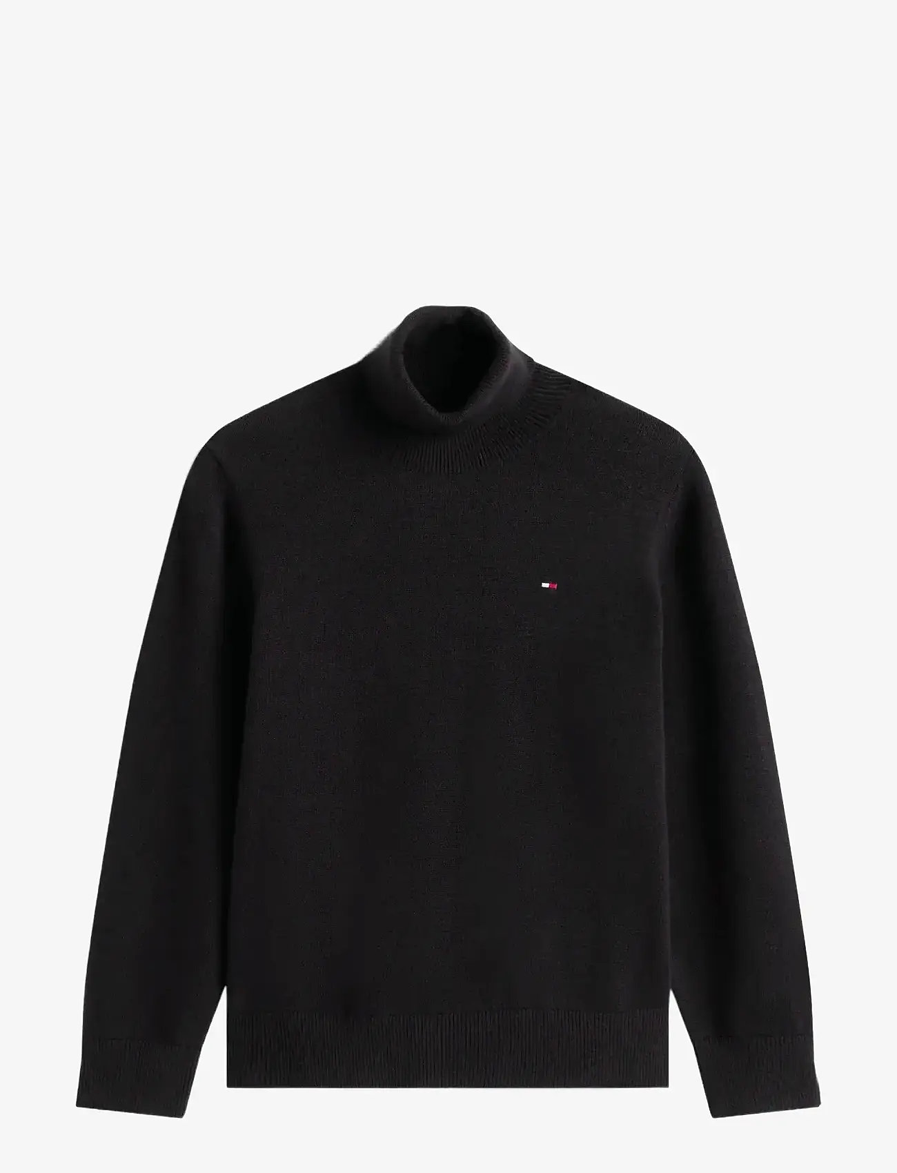 Tommy Hilfiger - COTTON TURTLE NECK SWEATER - jumpers - black - 1