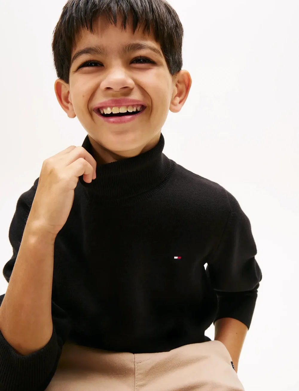 Tommy Hilfiger - COTTON TURTLE NECK SWEATER - stickade tröjor - black - 4