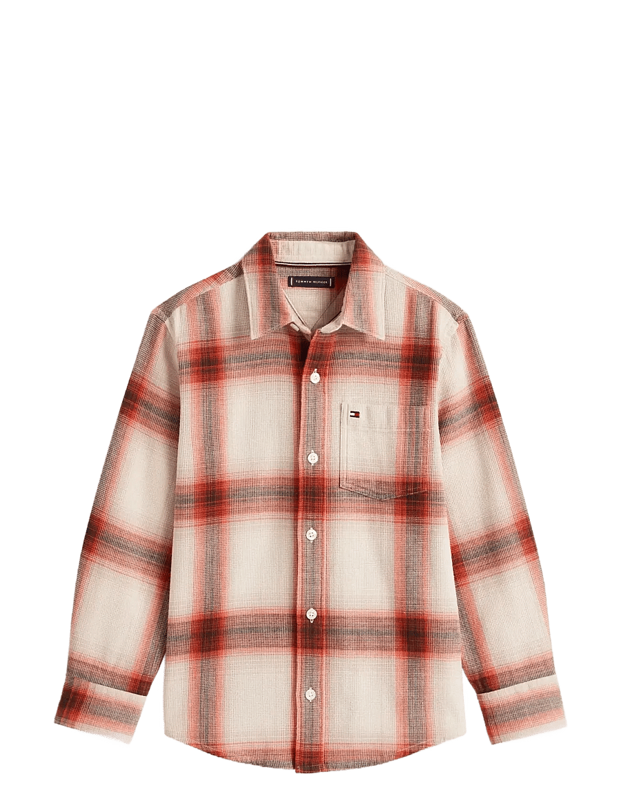 Tommy Hilfiger - WAFFLE TEXTURE CHECK SHIRT - langärmlige hemden - voyager oranger check - 1