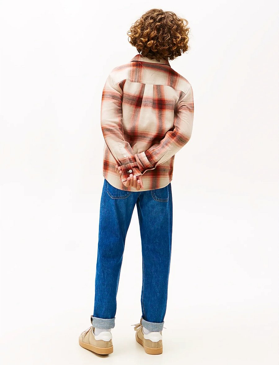 Tommy Hilfiger - WAFFLE TEXTURE CHECK SHIRT - langärmlige hemden - voyager oranger check - 3