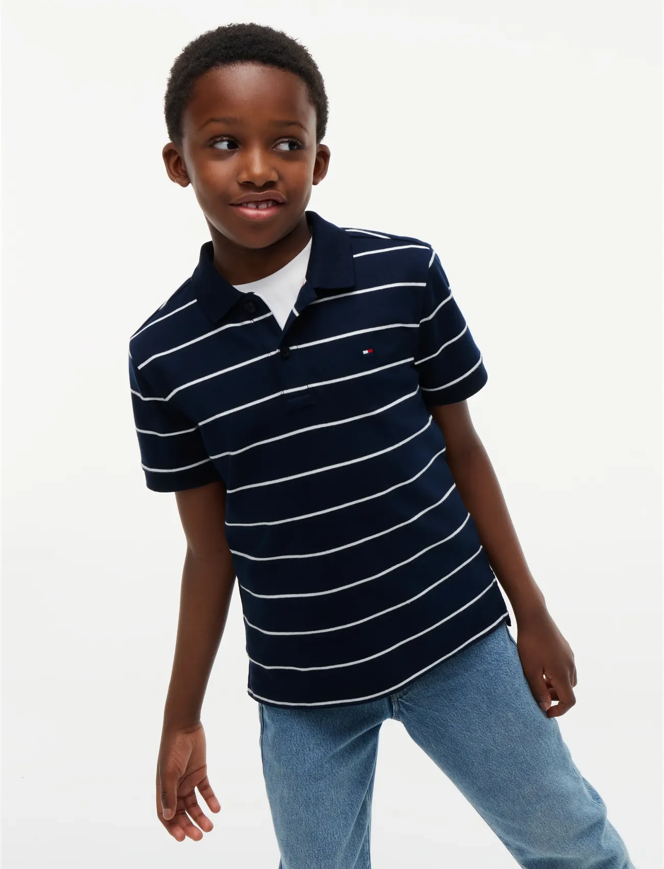 Tommy Hilfiger - INTERLOCK RWB POLO SS - kurzärmelig - dark blue  white stripes - 0