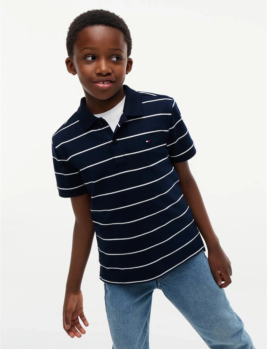 Tommy Hilfiger - INTERLOCK RWB POLO SS - kurzärmelig - dark blue white stripes - 0