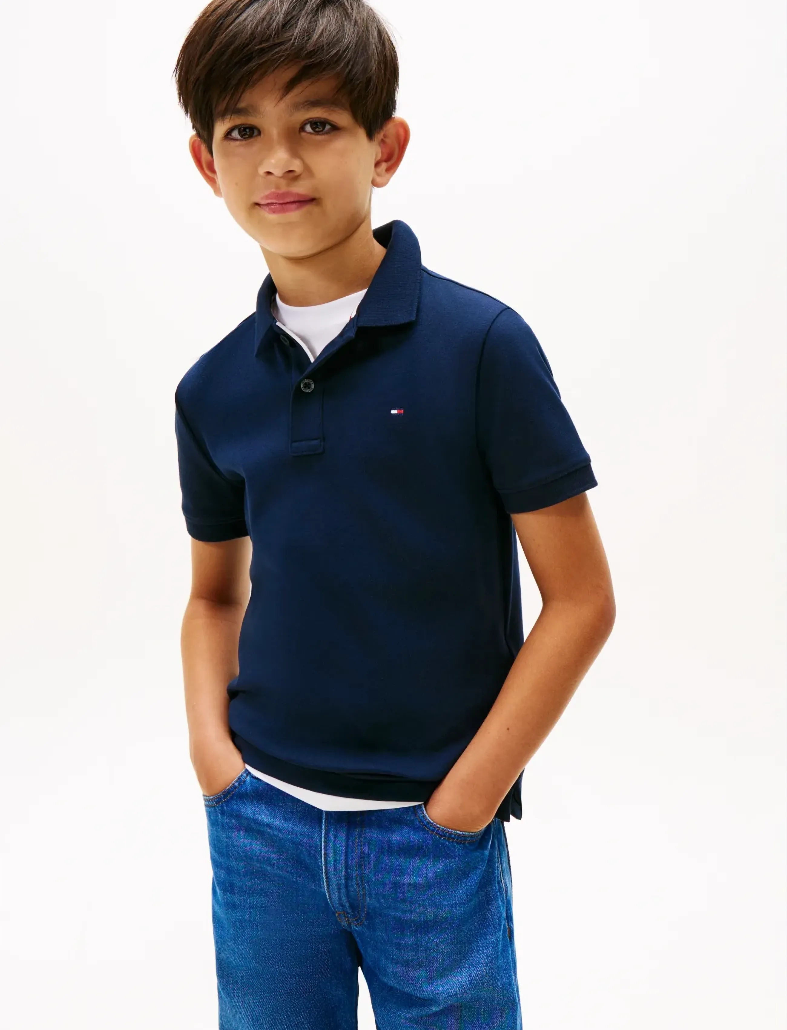 Tommy Hilfiger INTERLOCK RWB POLO SS - Tøj - DARK NIGHT NAVY / navy