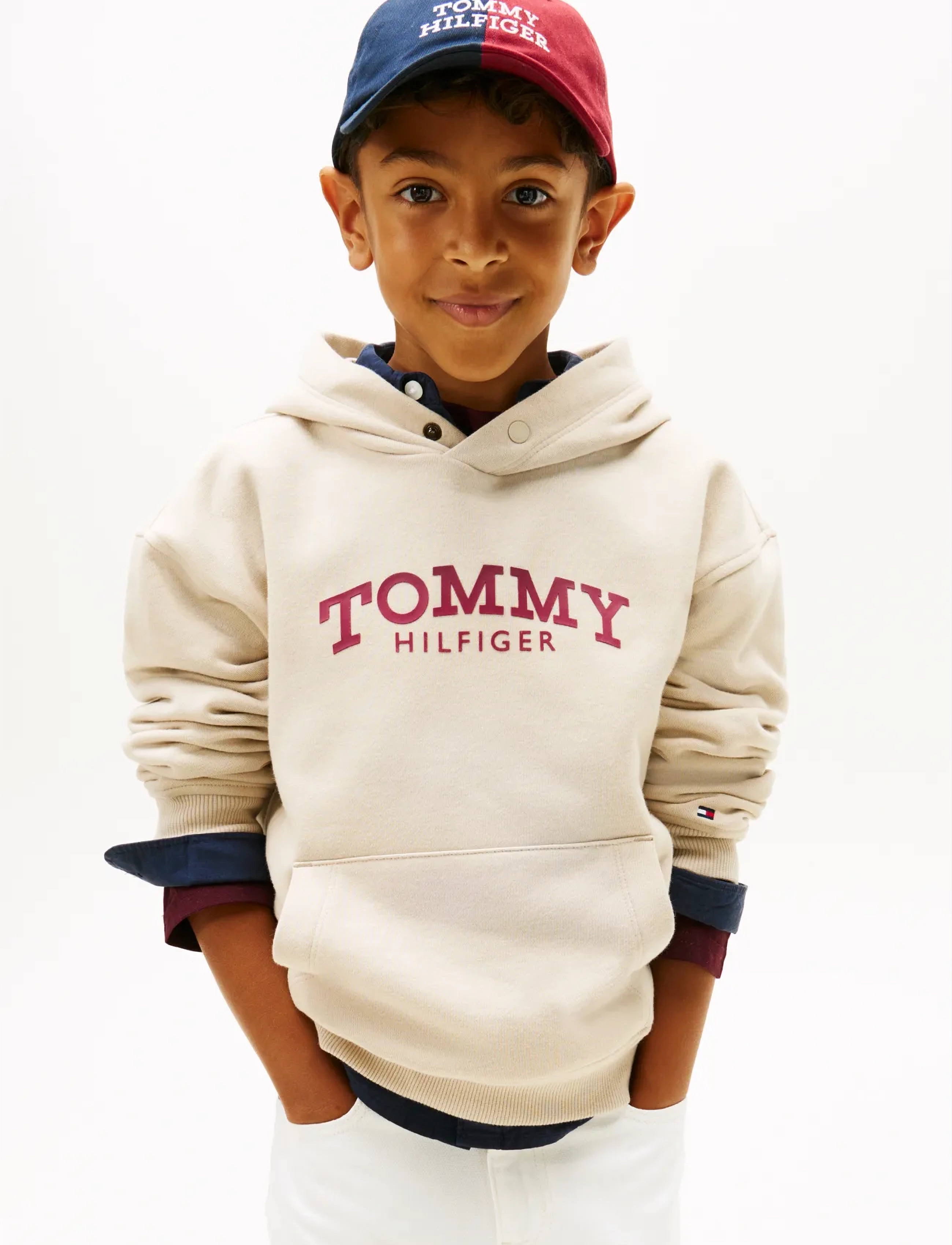 Tommy Hilfiger MONOTYPE PRINT HOODIE - Overdele - GULF SAND / cream