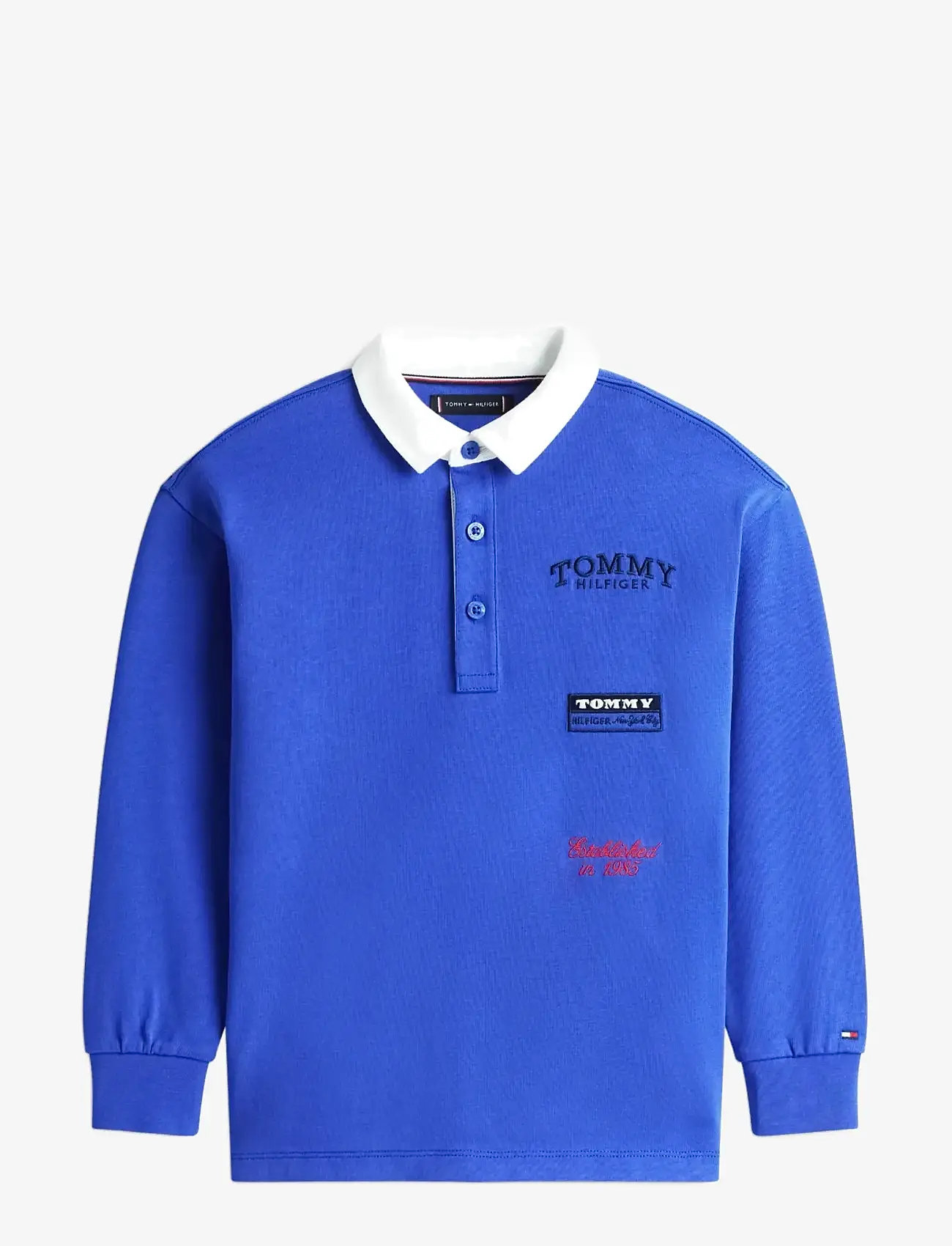 Tommy Hilfiger - MULTI PRINT POLO LS - langærmede poloer - majesty blue - 1