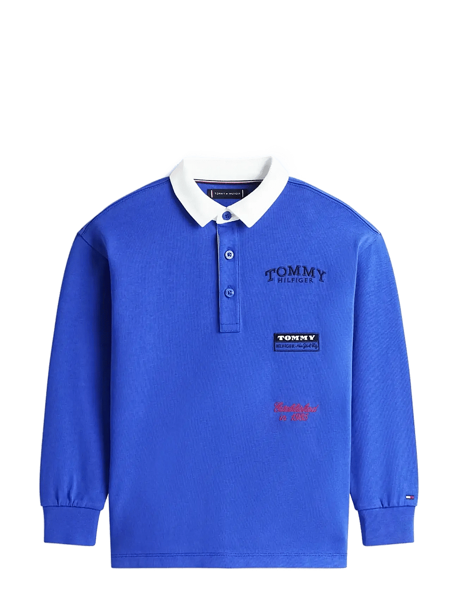 Tommy Hilfiger - MULTI PRINT POLO LS - langärmelig poloshirt - majesty blue - 1