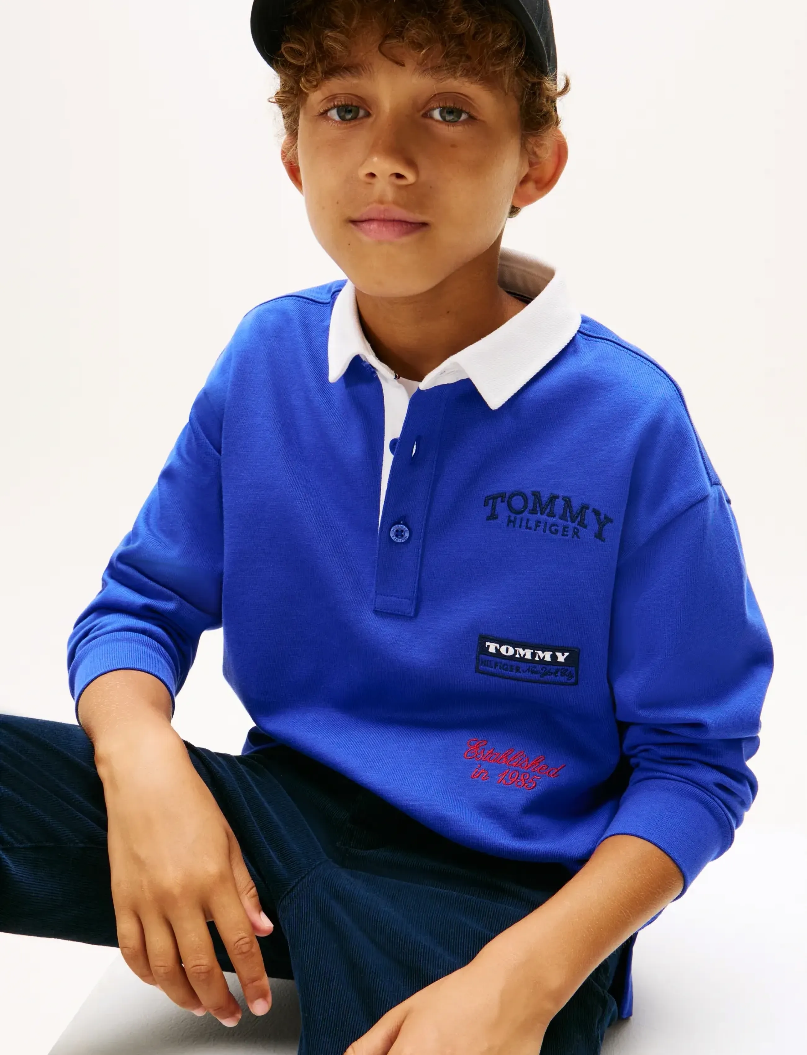Tommy Hilfiger - MULTI PRINT POLO LS - long-sleeved polos - majesty blue - 4