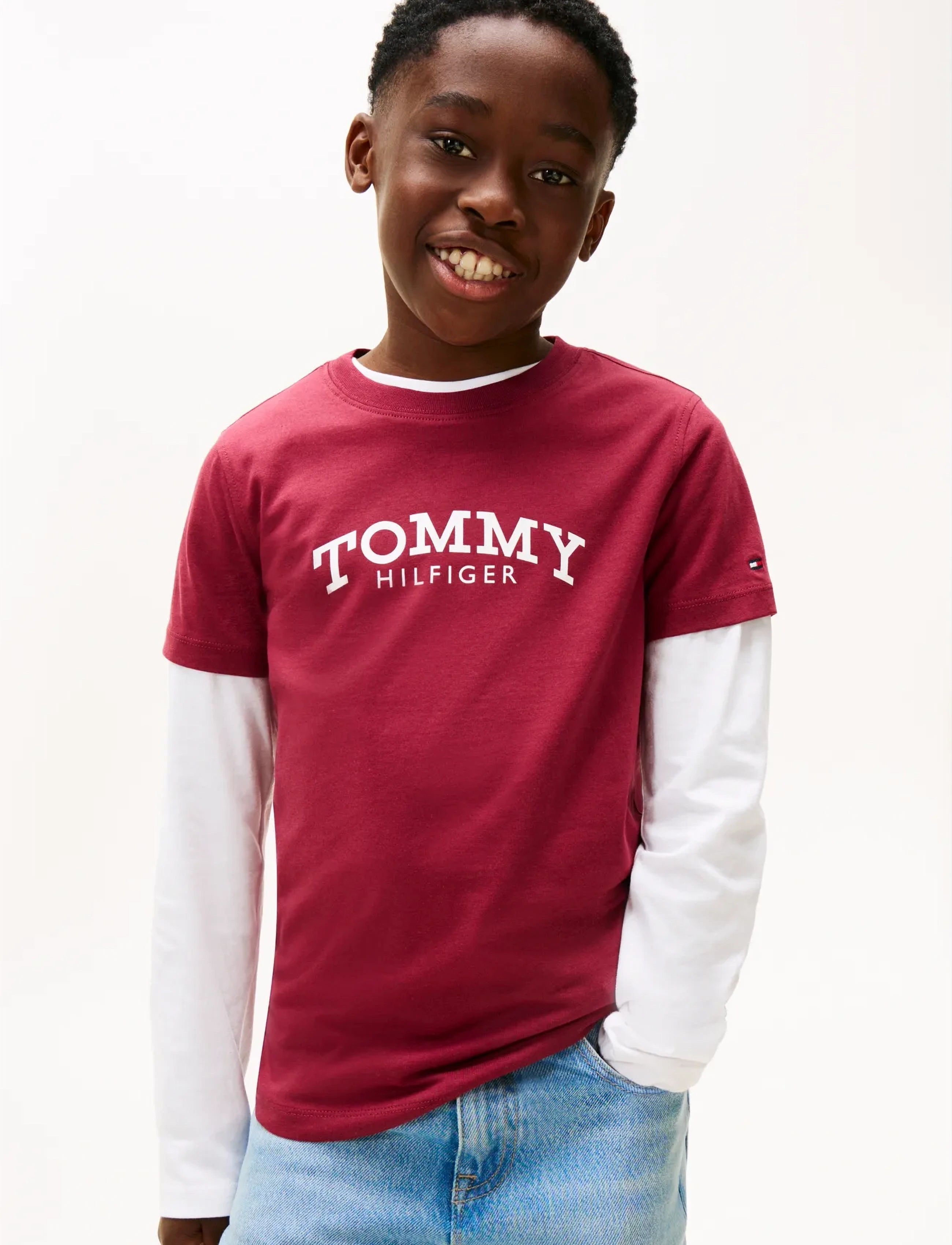 Tommy Hilfiger MONOTYPE PRINT GRAPHIC T-SHIRT - T-shirts - RICH CHERRY / red
