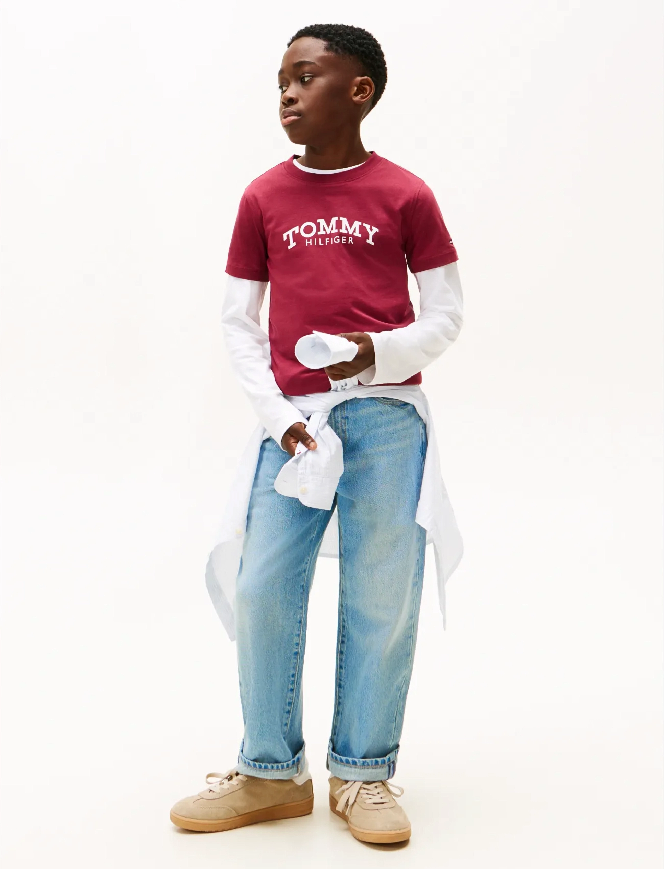 Tommy Hilfiger - MONOTYPE PRINT GRAPHIC T-SHIRT - marškinėliai trumpomis rankovėmis - rich cherry - 2