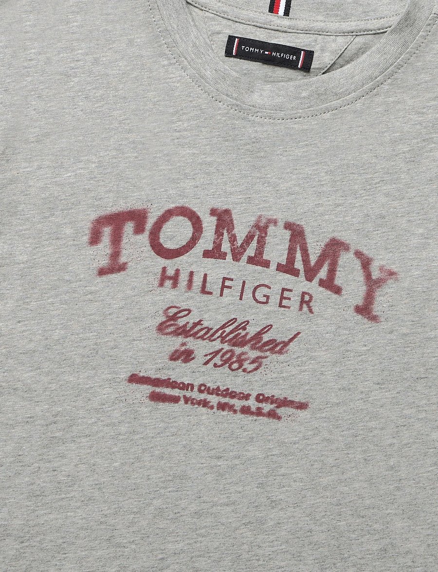 Tommy Hilfiger - TOMMY FADED PRINT T-SHIRT SS - kurzärmelige - mid grey heather - 2