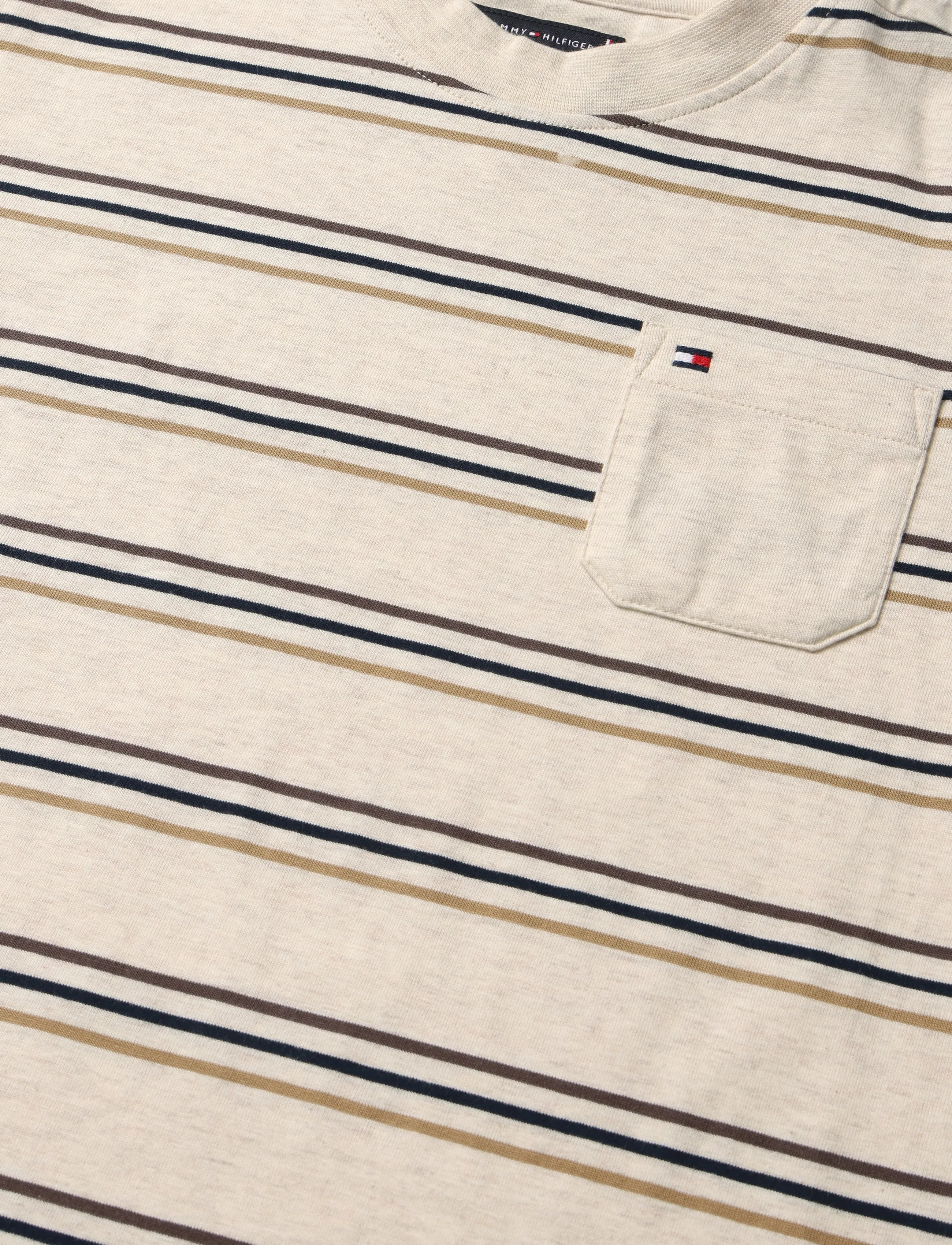Tommy Hilfiger - HEATHER STRIPE T-SHIRT SS - gulf sand stripe - 2