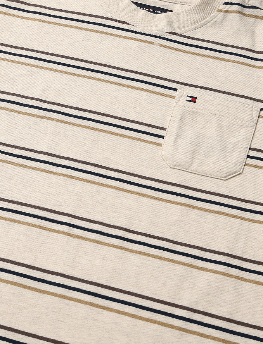 Tommy Hilfiger - HEATHER STRIPE T-SHIRT SS - marškinėliai trumpomis rankovėmis - gulf sand stripe - 2