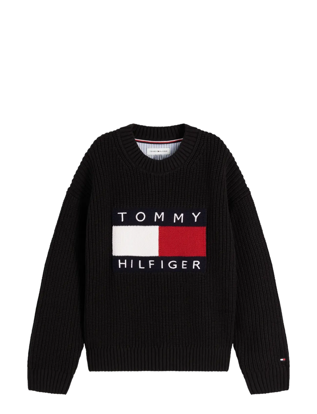 TOMMY HILFIGER Heritage Flag Pullover Schwarz - 128 - Kinder