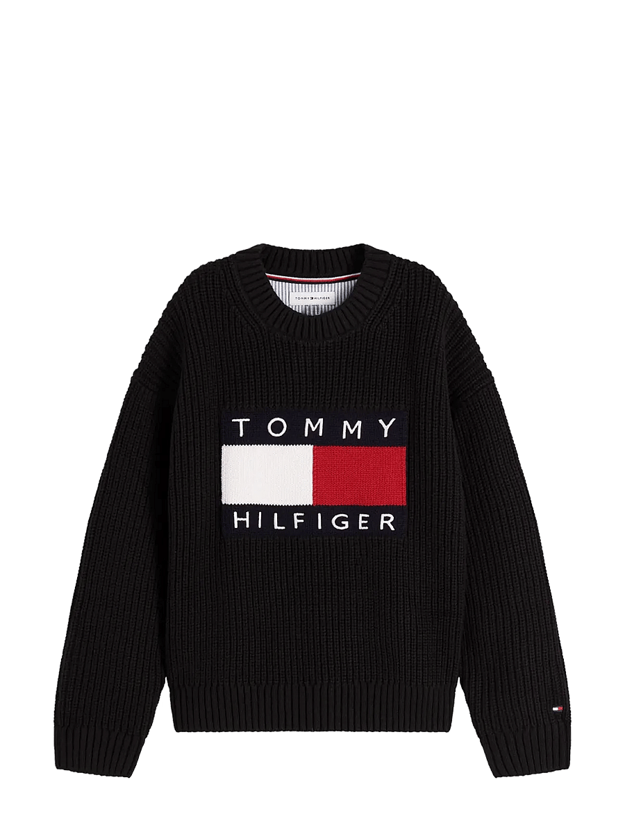 Tommy Hilfiger - HERITAGE FLAG SWEATER - pullover - black - 1