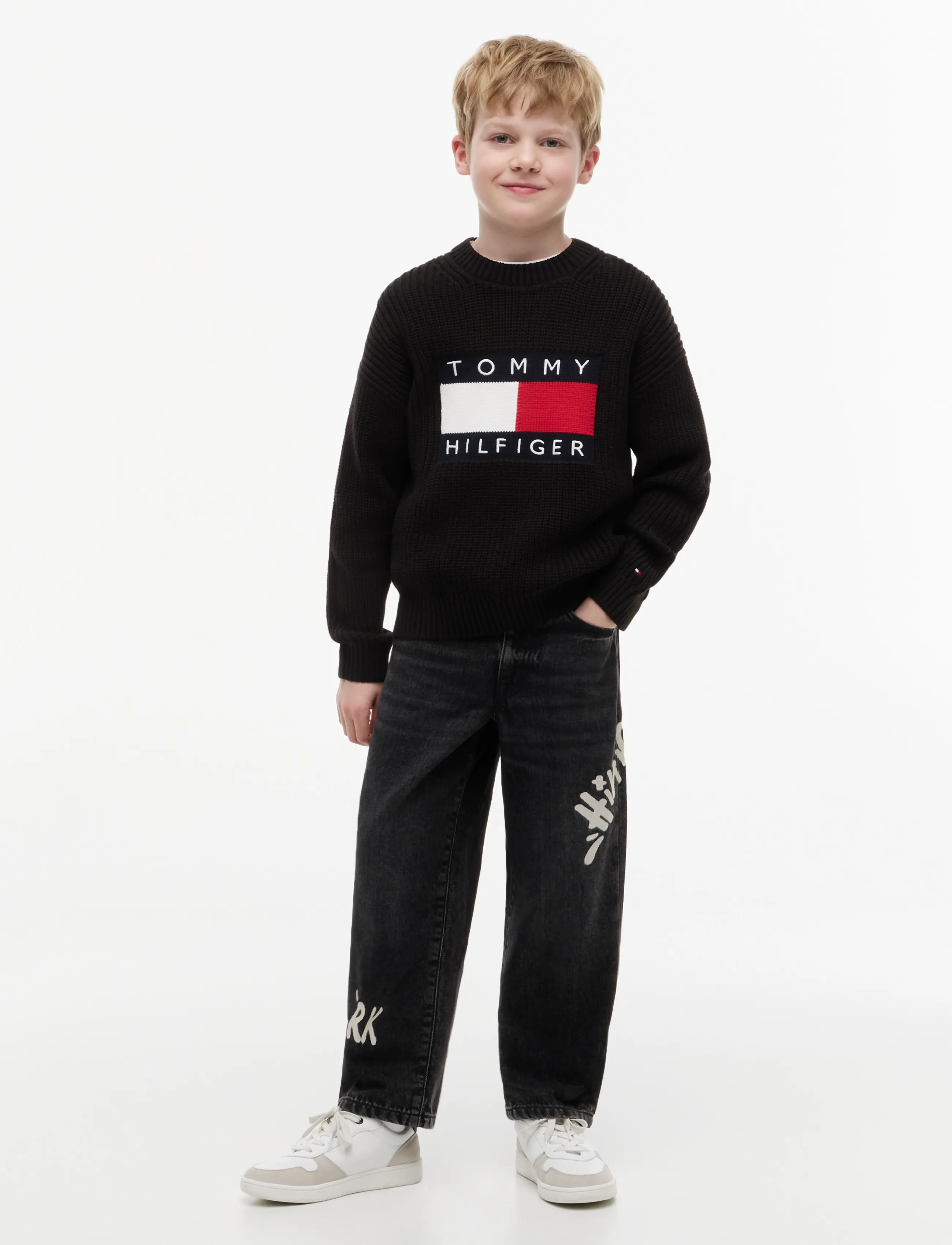 Tommy Hilfiger - HERITAGE FLAG SWEATER - pullover - black - 4
