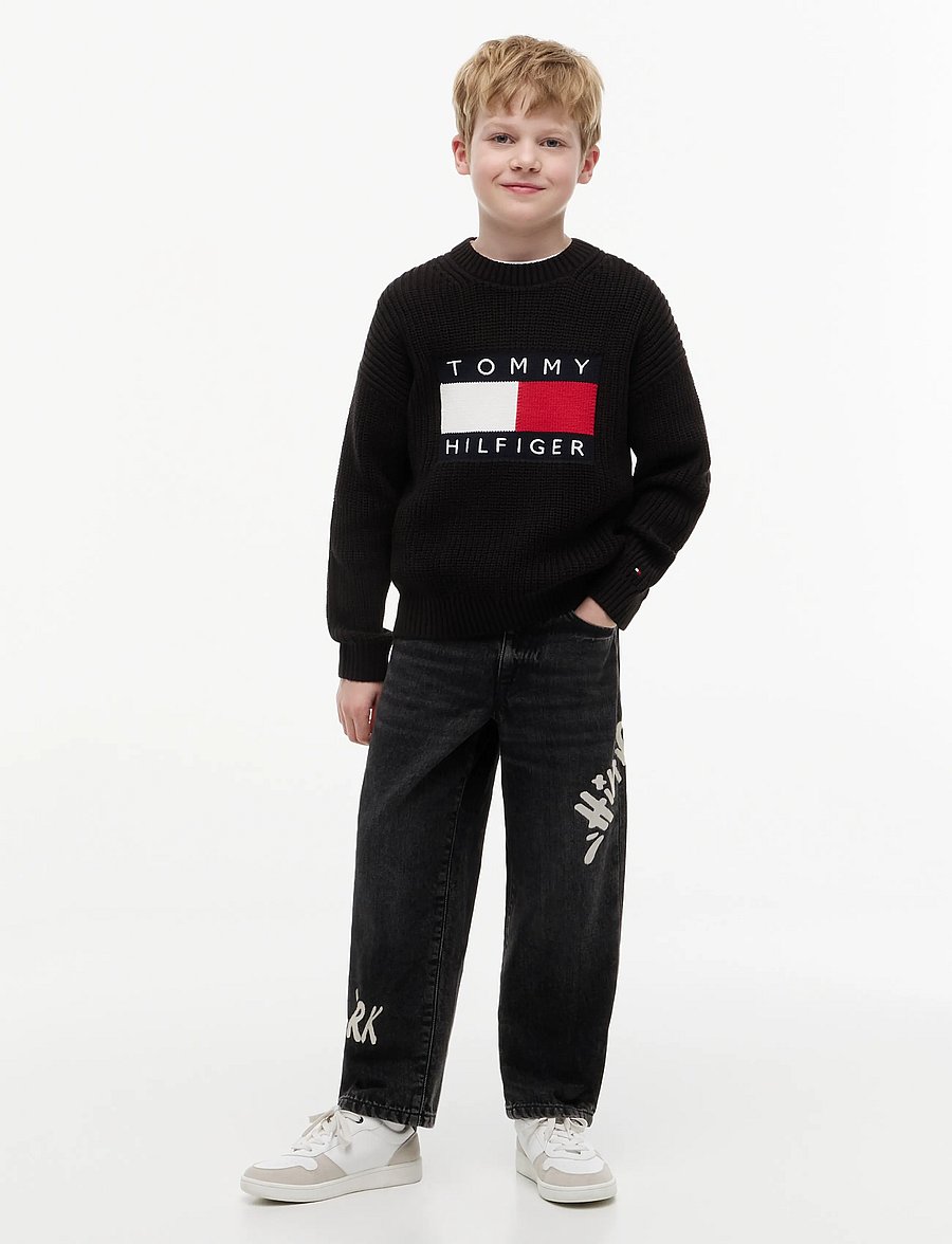 Tommy Hilfiger - HERITAGE FLAG SWEATER - pullover - black - 4