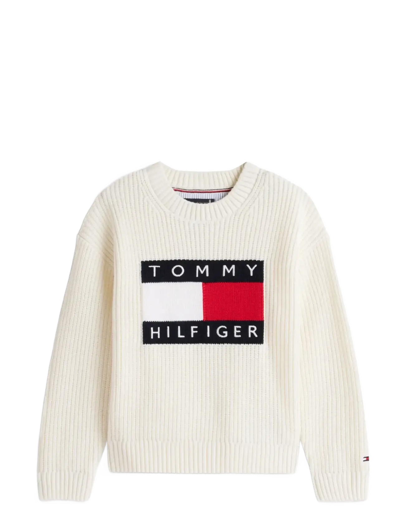 TOMMY HILFIGER Heritage Flag Pullover Cream - 152 - Kinder