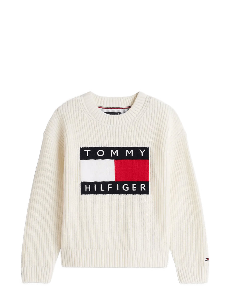Tommy Hilfiger - HERITAGE FLAG SWEATER - džemprid - ivory silk - 1
