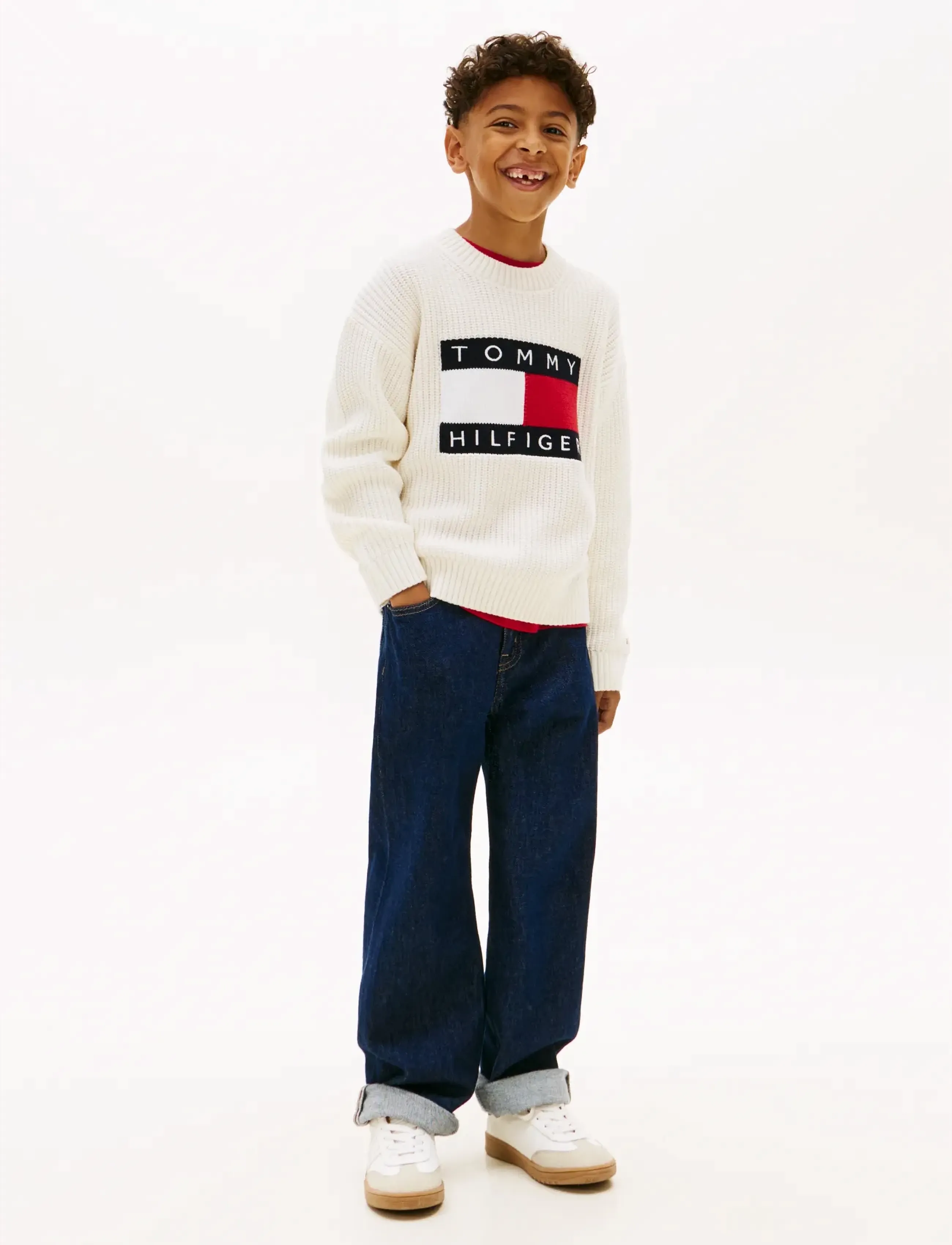 Tommy Hilfiger - HERITAGE FLAG SWEATER - džemprid - ivory silk - 3
