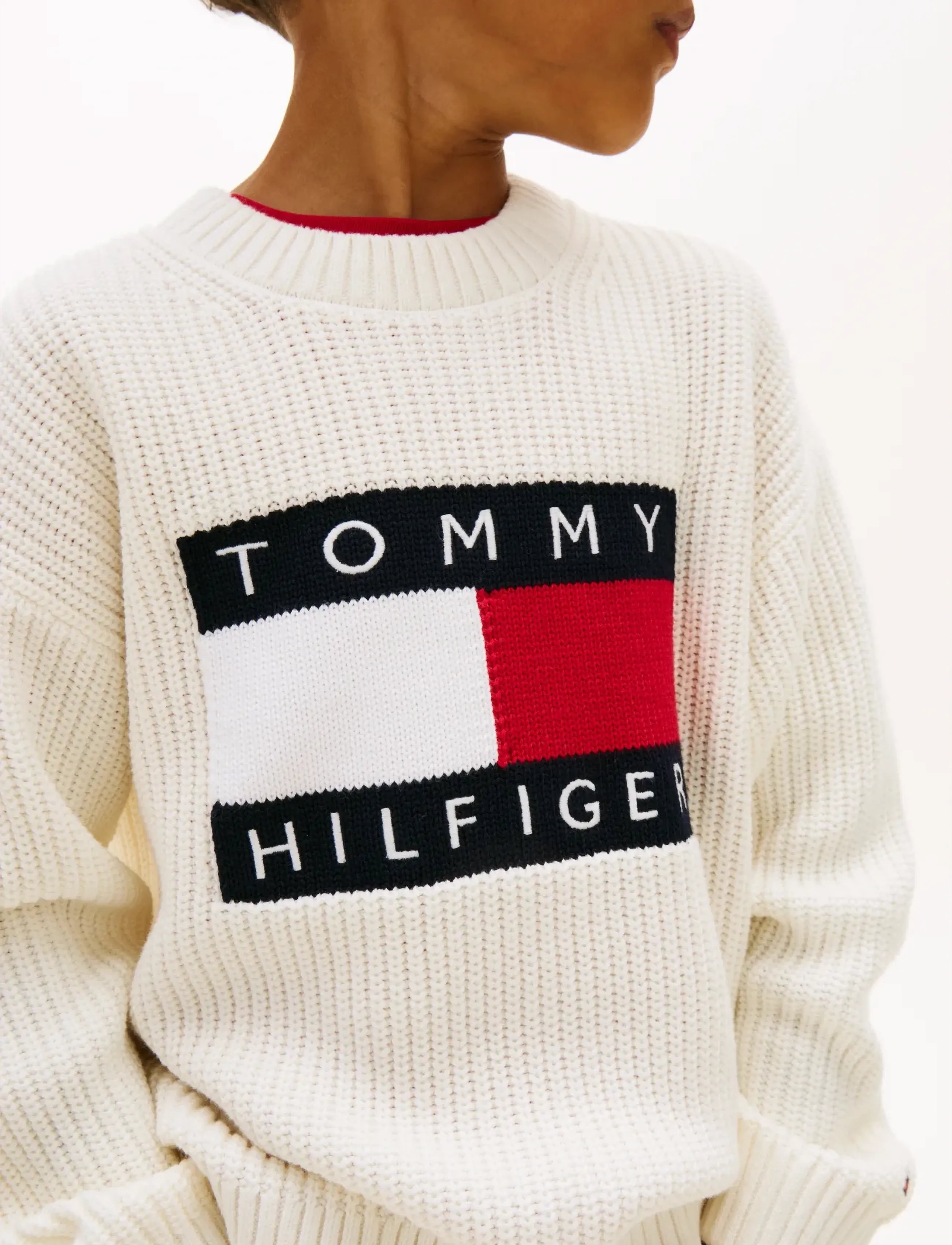 Tommy Hilfiger - HERITAGE FLAG SWEATER - džemprid - ivory silk - 4