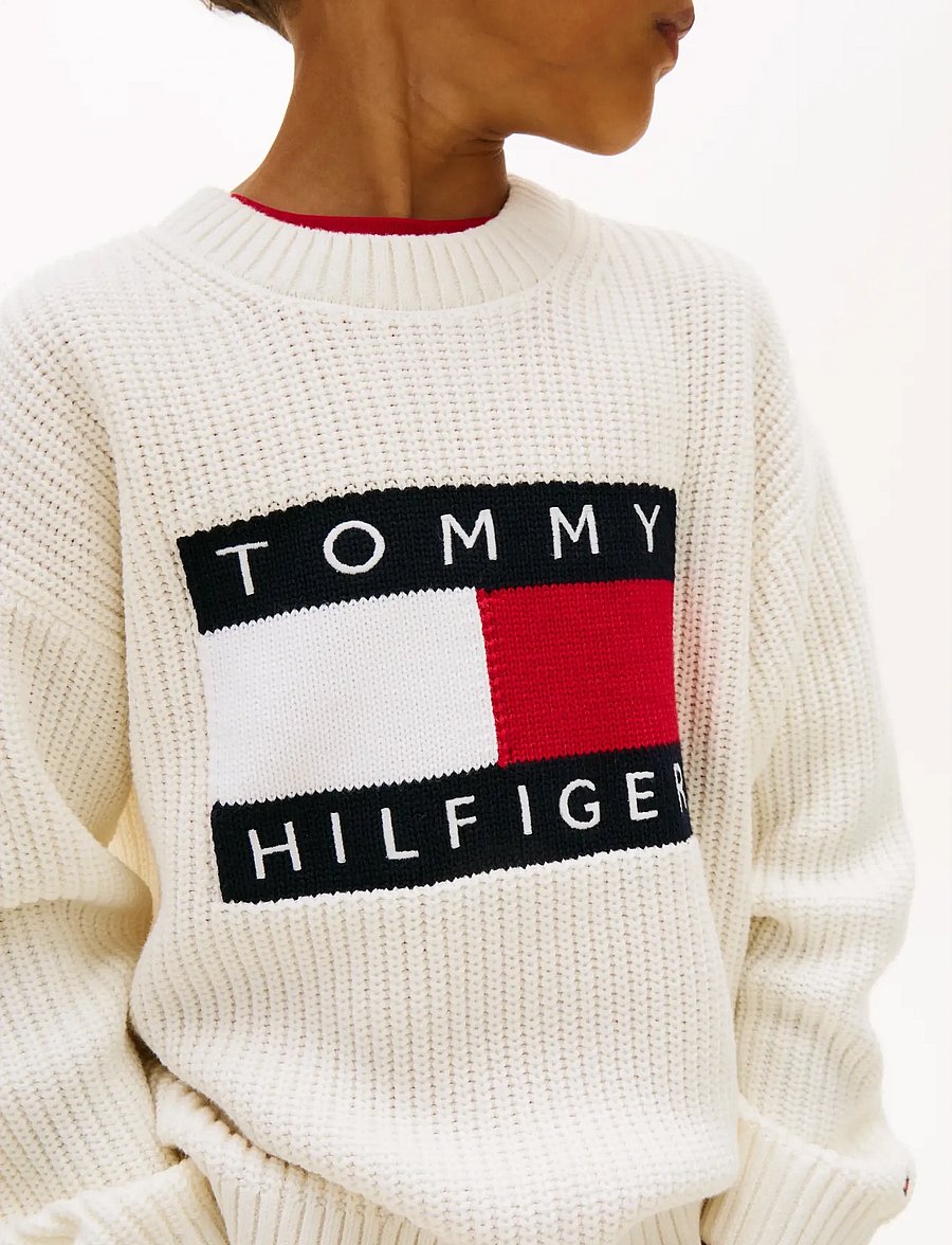 Tommy Hilfiger - HERITAGE FLAG SWEATER - džemprid - ivory silk - 4
