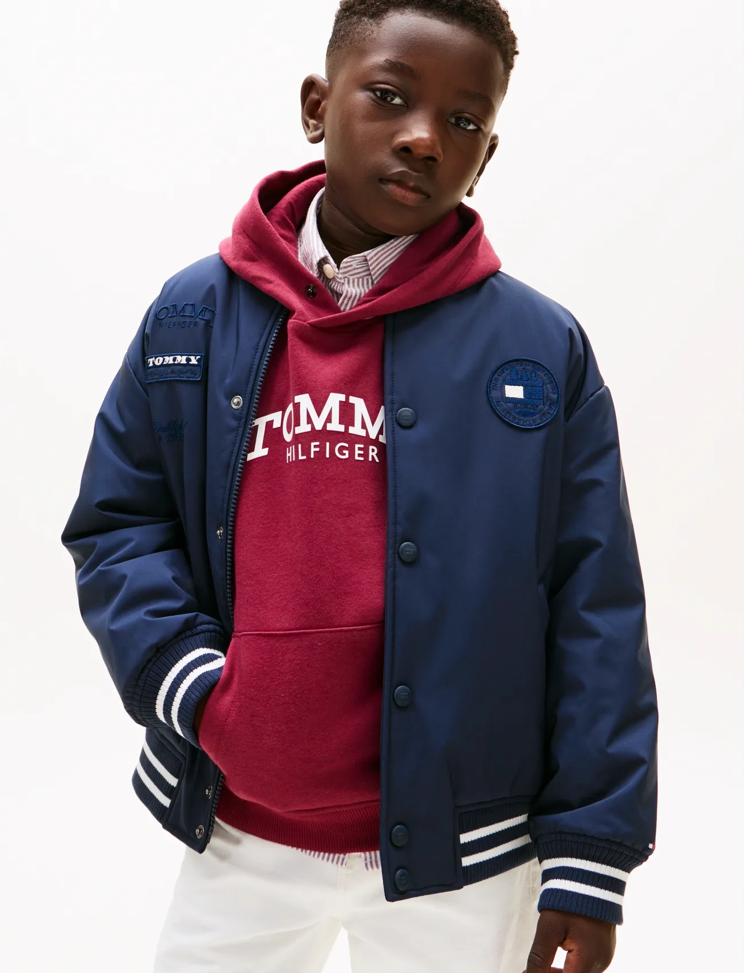 Tommy Hilfiger PADDED GRAPHIC BOMBER - Vinterjackor - DARK NIGHT NAVY / navy