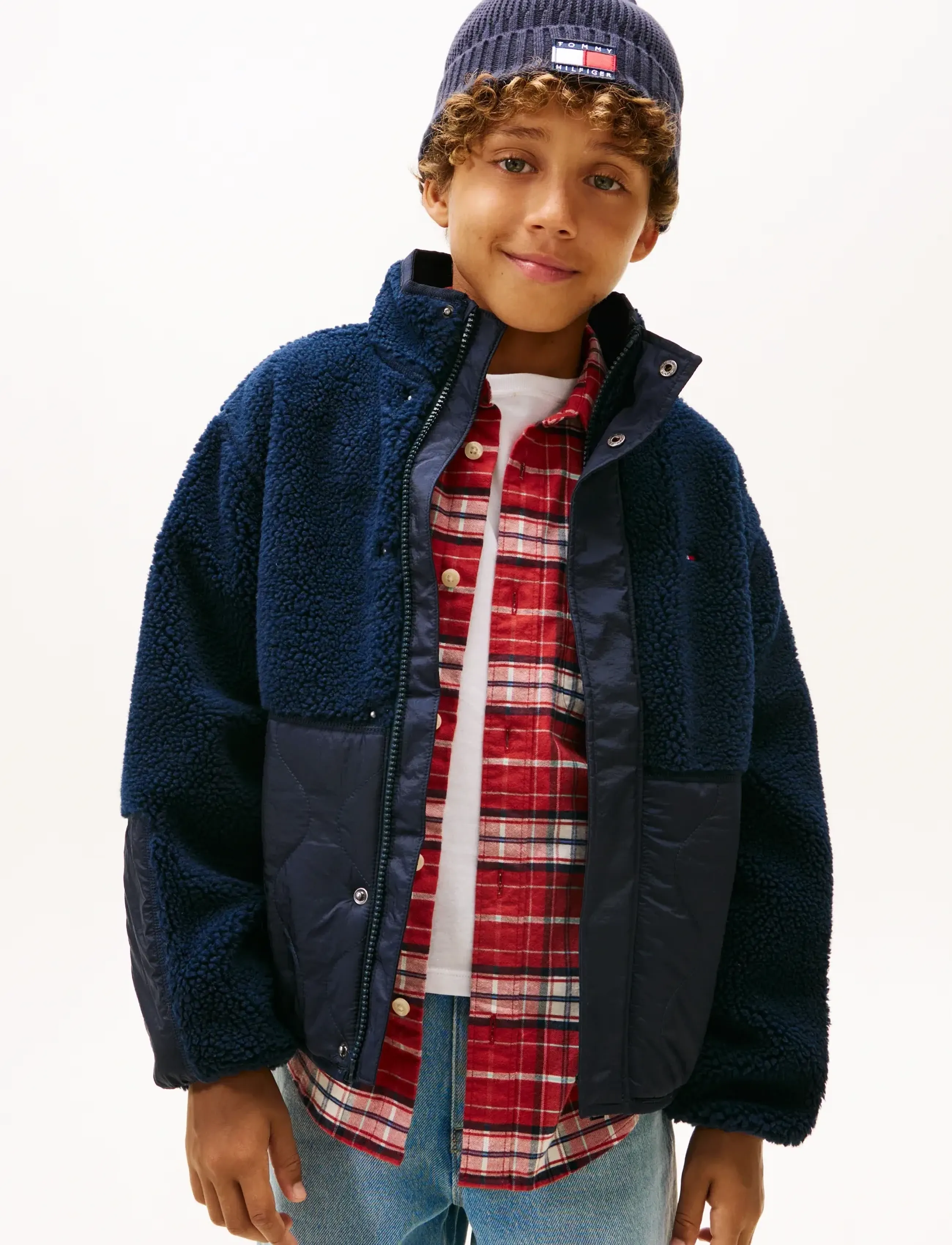 Tommy Hilfiger Teddy Quilted Bomber, 116, Navy, Jakker & Frakker > Bomber, Børn