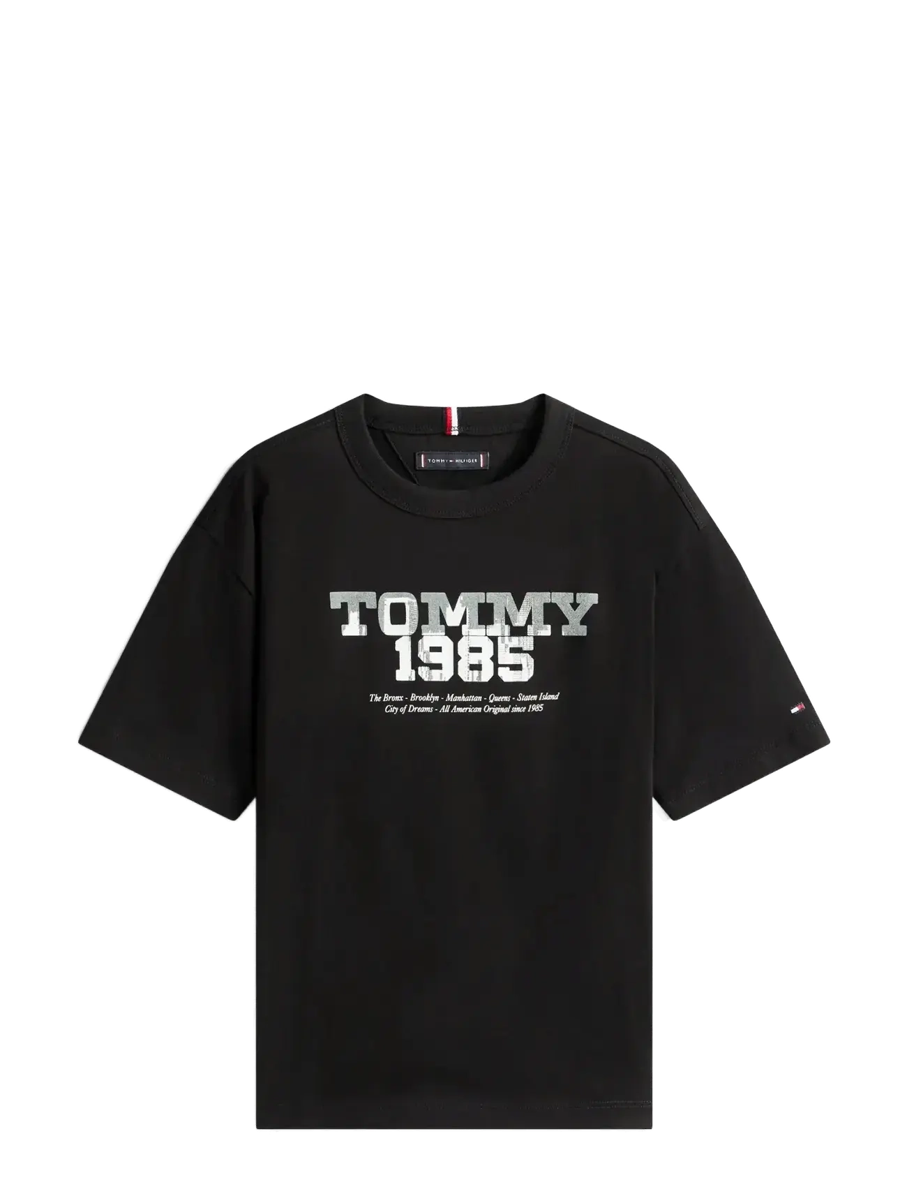 TOMMY 1985 GRAPHIC PRINT TEE SS - BLACK