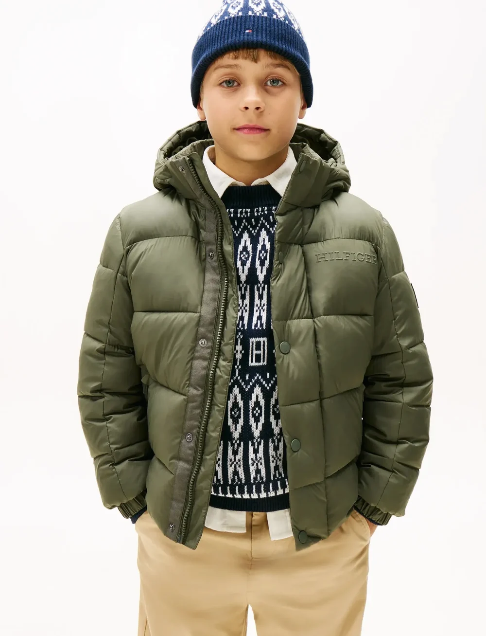Tommy Hilfiger - MATT AND SHINE EMBOSSED JACKET - vinterjackor - pewter green - 0