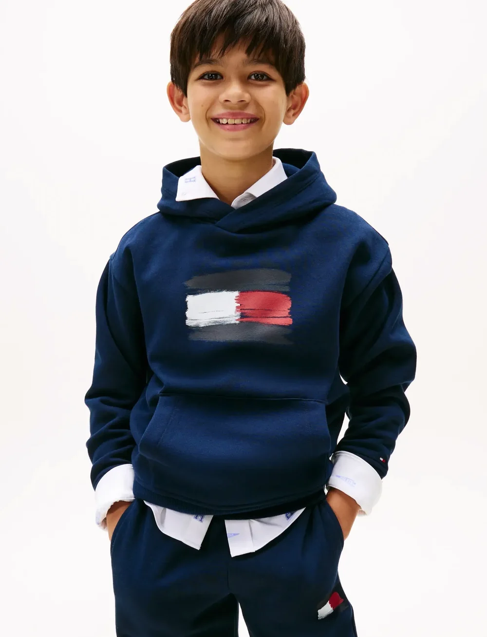 Tommy Hilfiger - FLAG HOODIE - kapuzenpullover - dark night navy - 0