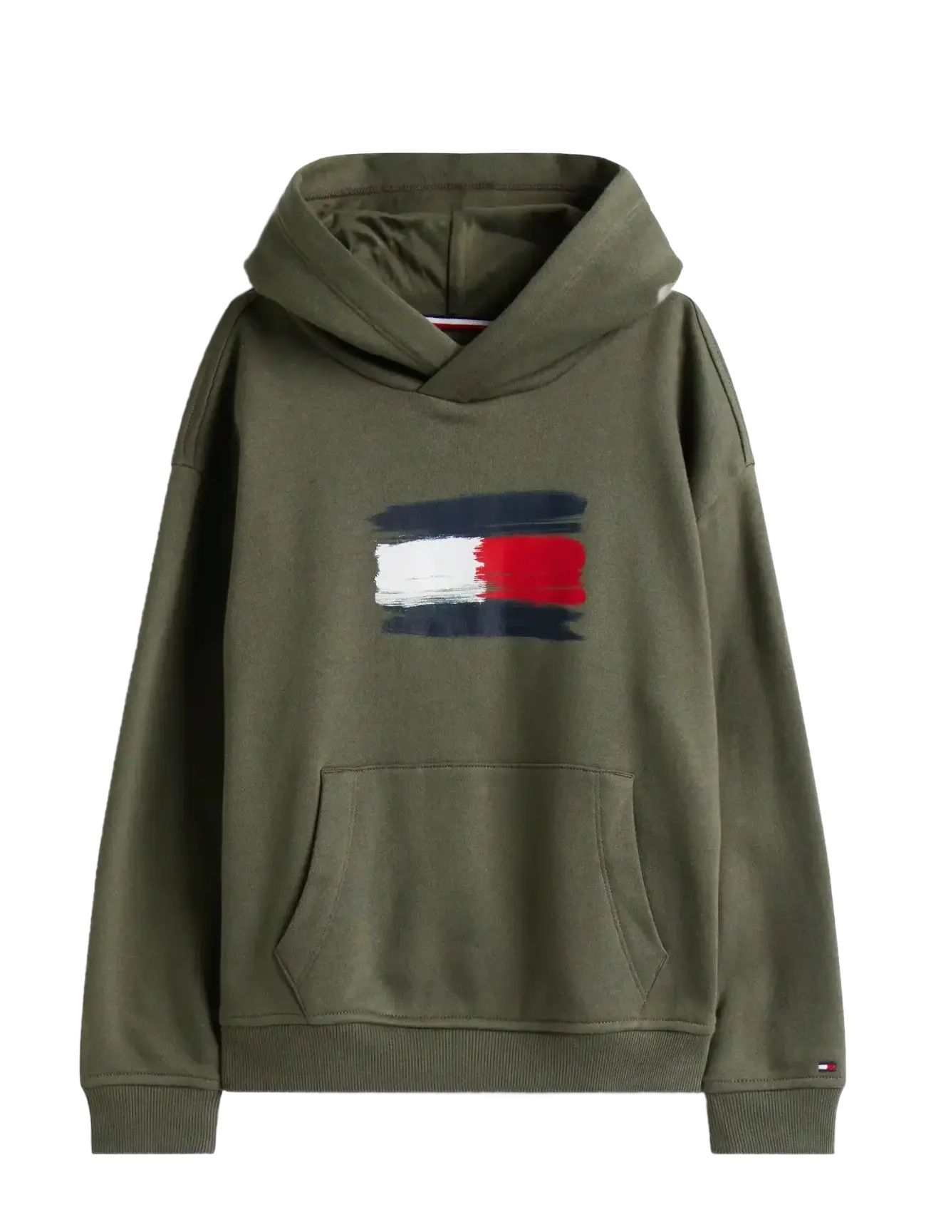 Tommy Hilfiger FLAG HOODIE - 4 for 3 - PEWTER GREEN / green