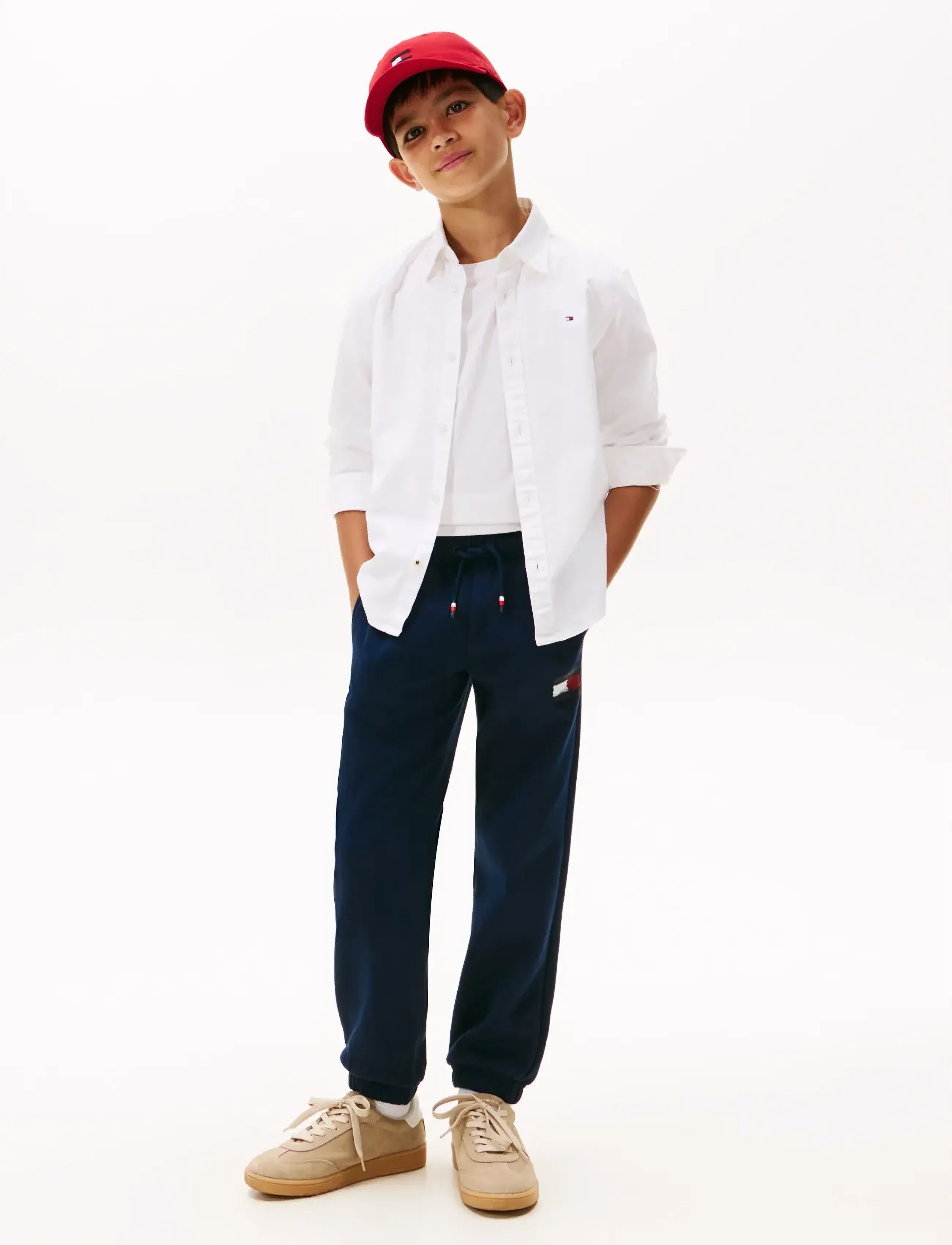 Tommy Hilfiger FLAG SWEATPANTS - Underdele - DARK NIGHT NAVY / navy