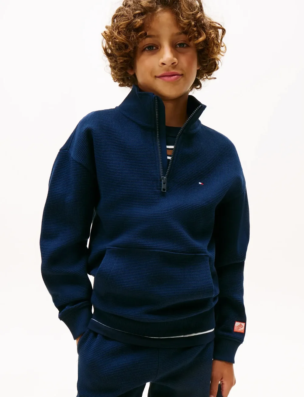 Tommy Hilfiger - TEXTURE HALF ZIP SWEATSHIRT - dressipluusid - dark night navy - 0