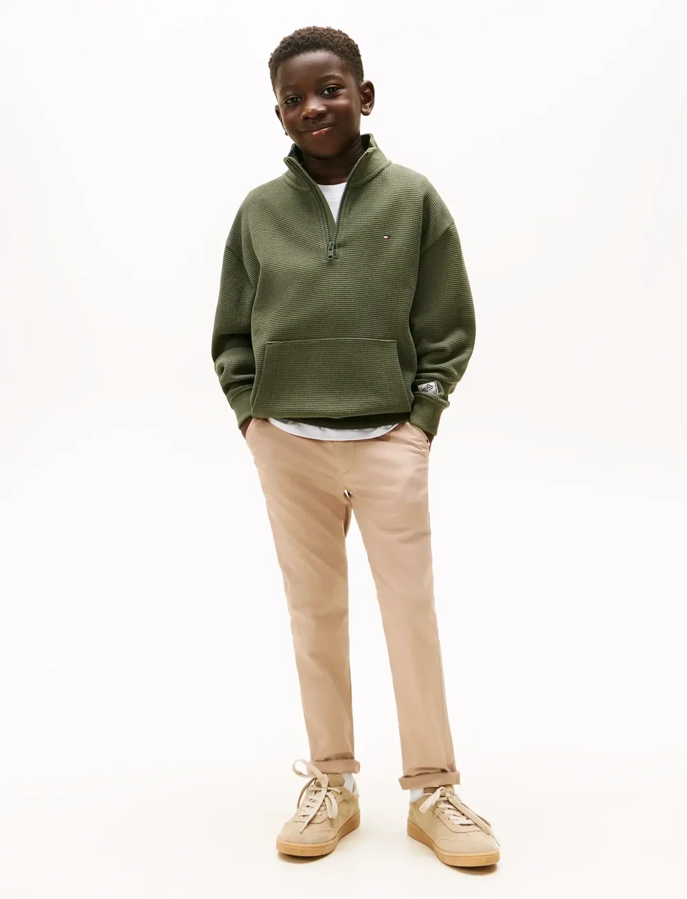 Tommy Hilfiger - TEXTURE HALF ZIP SWEATSHIRT - sweatshirts - pewter green - 3