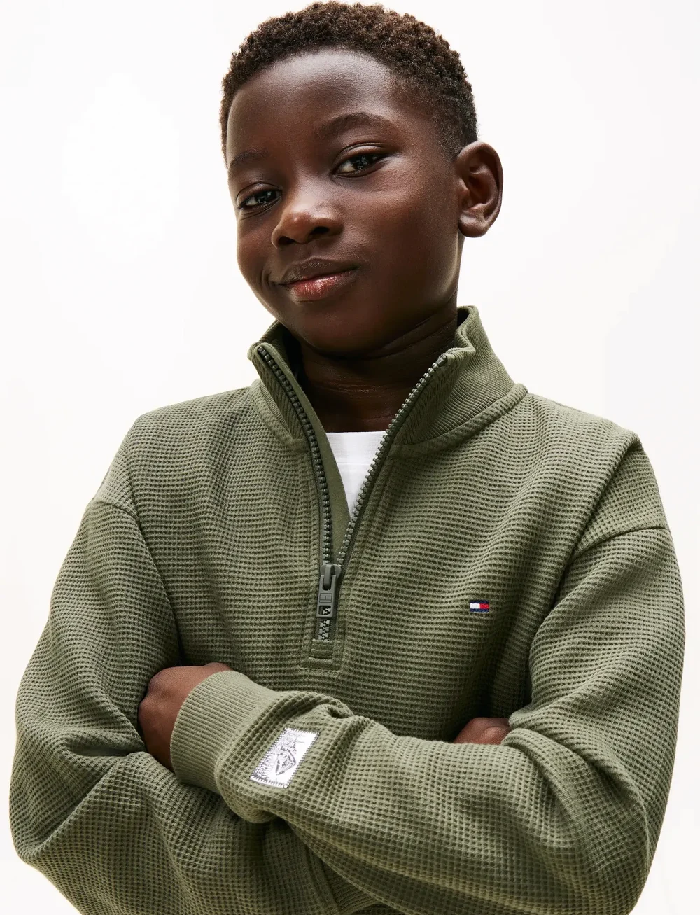 Tommy Hilfiger - TEXTURE HALF ZIP SWEATSHIRT - sweatshirts - pewter green - 5