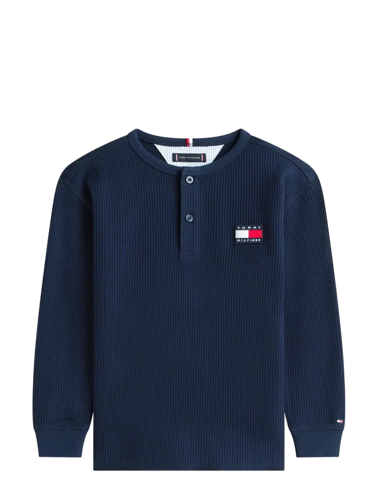 Tommy Hilfiger HERITAGE HENLEY WAFFLE TEE LS - Toppar & T-shirts - DARK NIGHT NAVY / navy