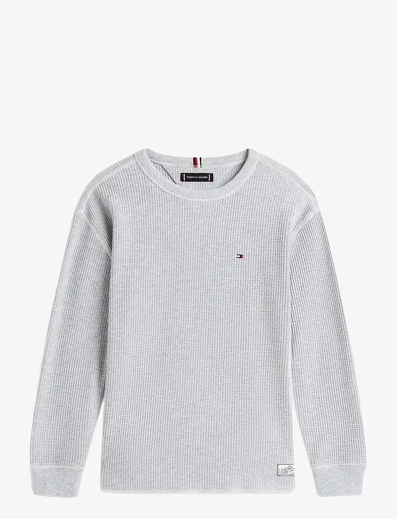 Tommy Hilfiger - TETXURED WAFFLE TEE LS - peysur - light grey heather - 1
