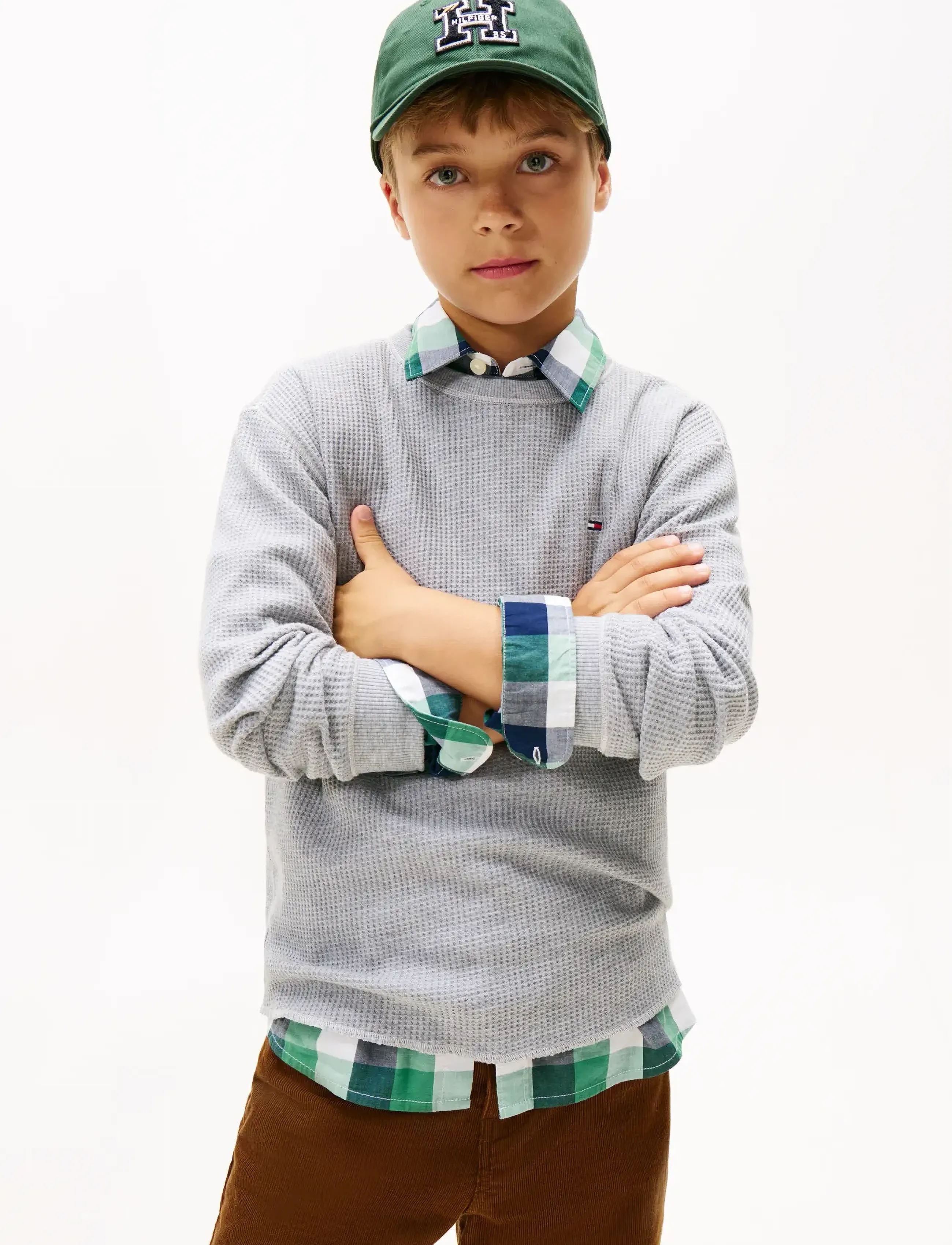 Tommy Hilfiger TETXURED WAFFLE TEE LS - Strickmode - LIGHT GREY HEATHER / grey